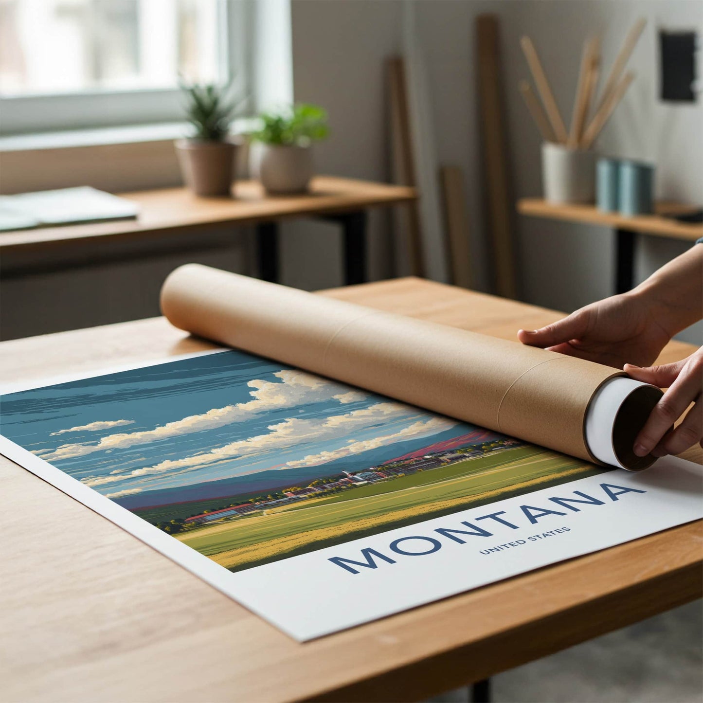 Montana Poster - Montana Art Print - Mountain University Campus Wall Decor