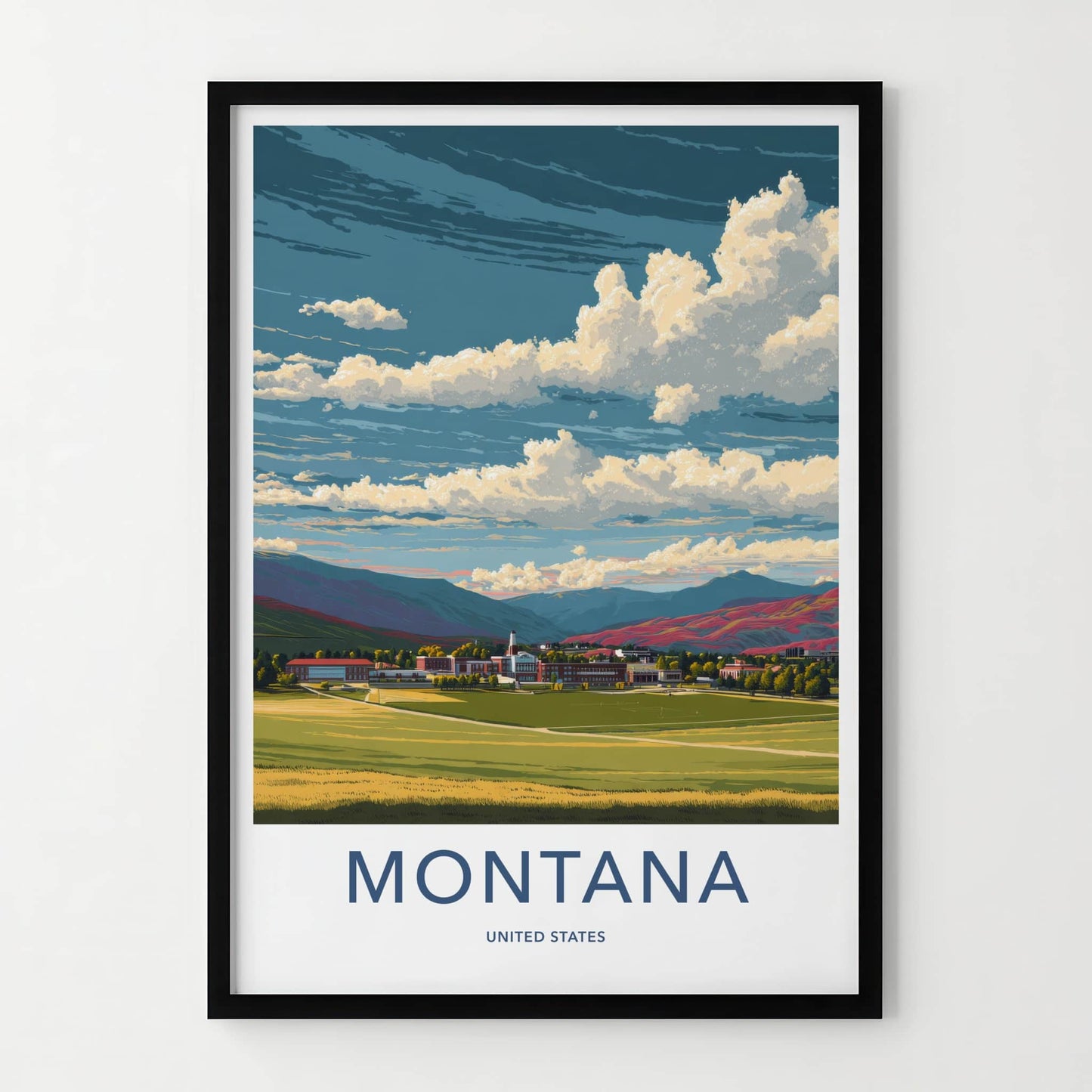 Montana Poster - Montana Art Print - Mountain University Campus Wall Decor