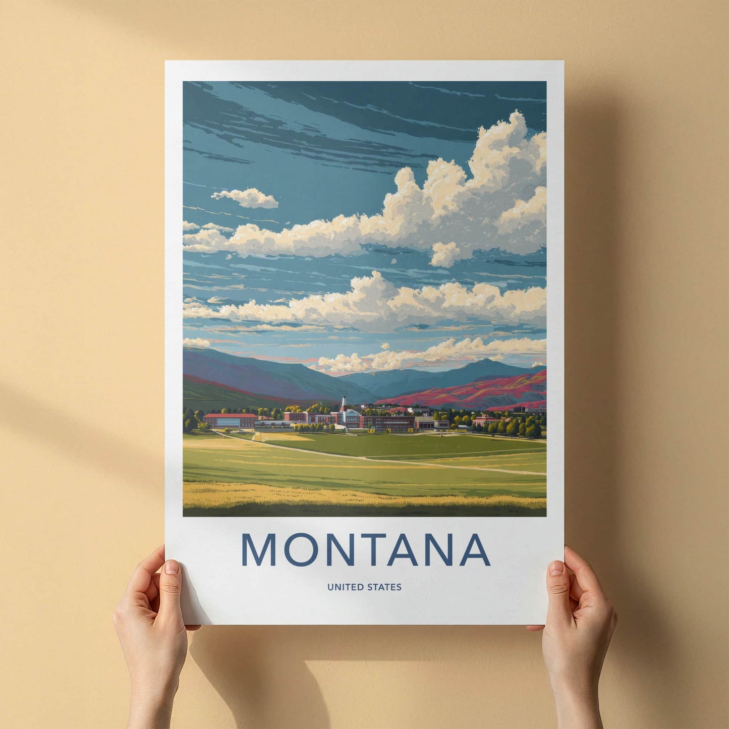 Montana Poster - Montana Art Print - Mountain University Campus Wall Decor