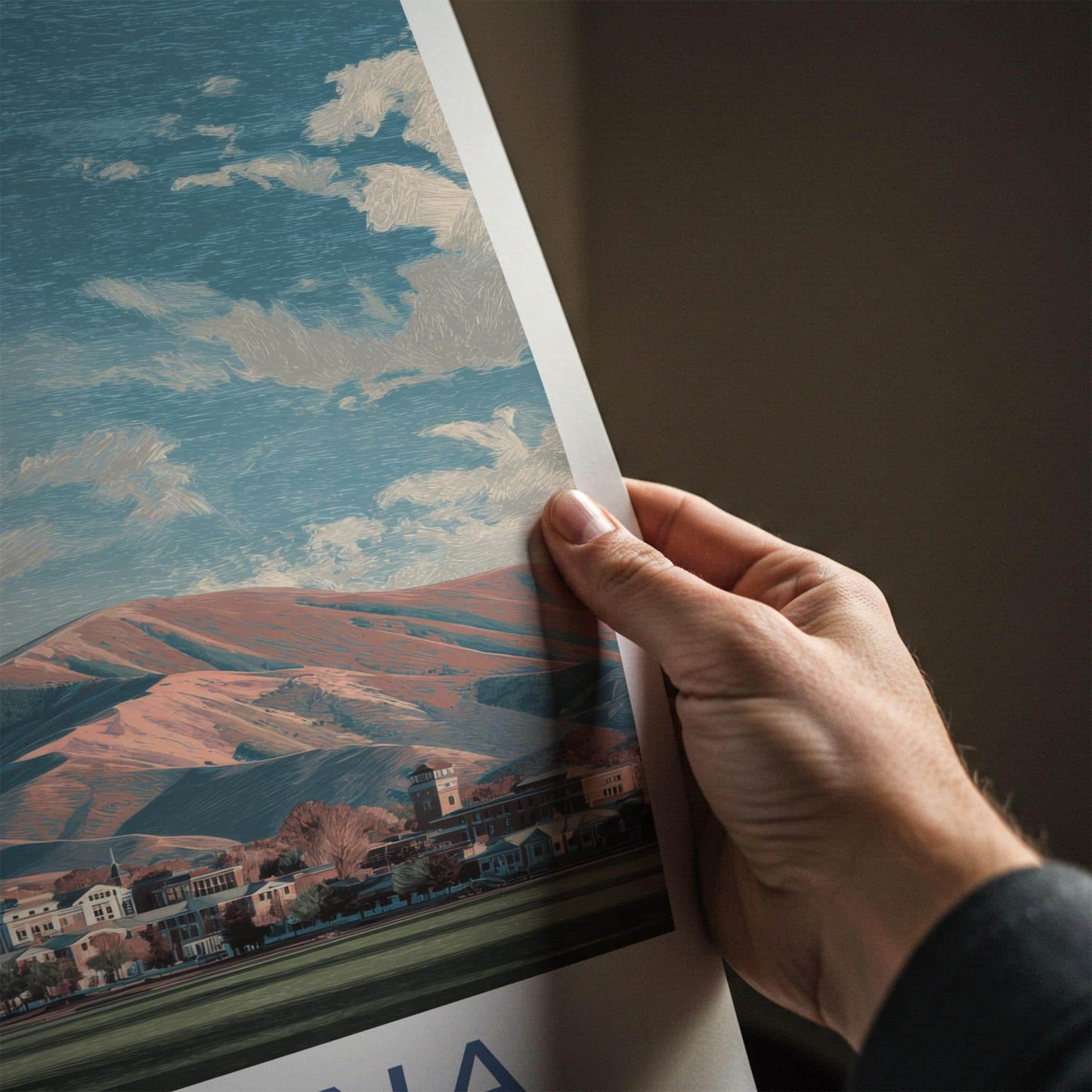 Montana Poster - Montana Travel Art - Mountainous Cityscape View Home Decor