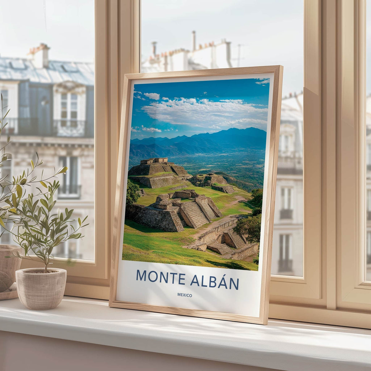 Monte Alban Poster - Mexico Travel Art - Ancient Zapotec Ruins Home Decor