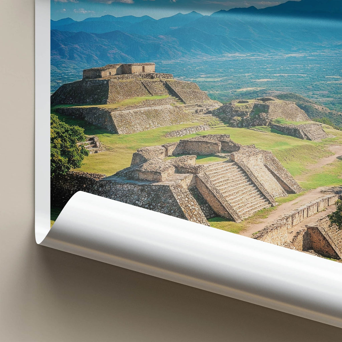 Monte Alban Poster - Mexico Travel Art - Ancient Zapotec Ruins Home Decor