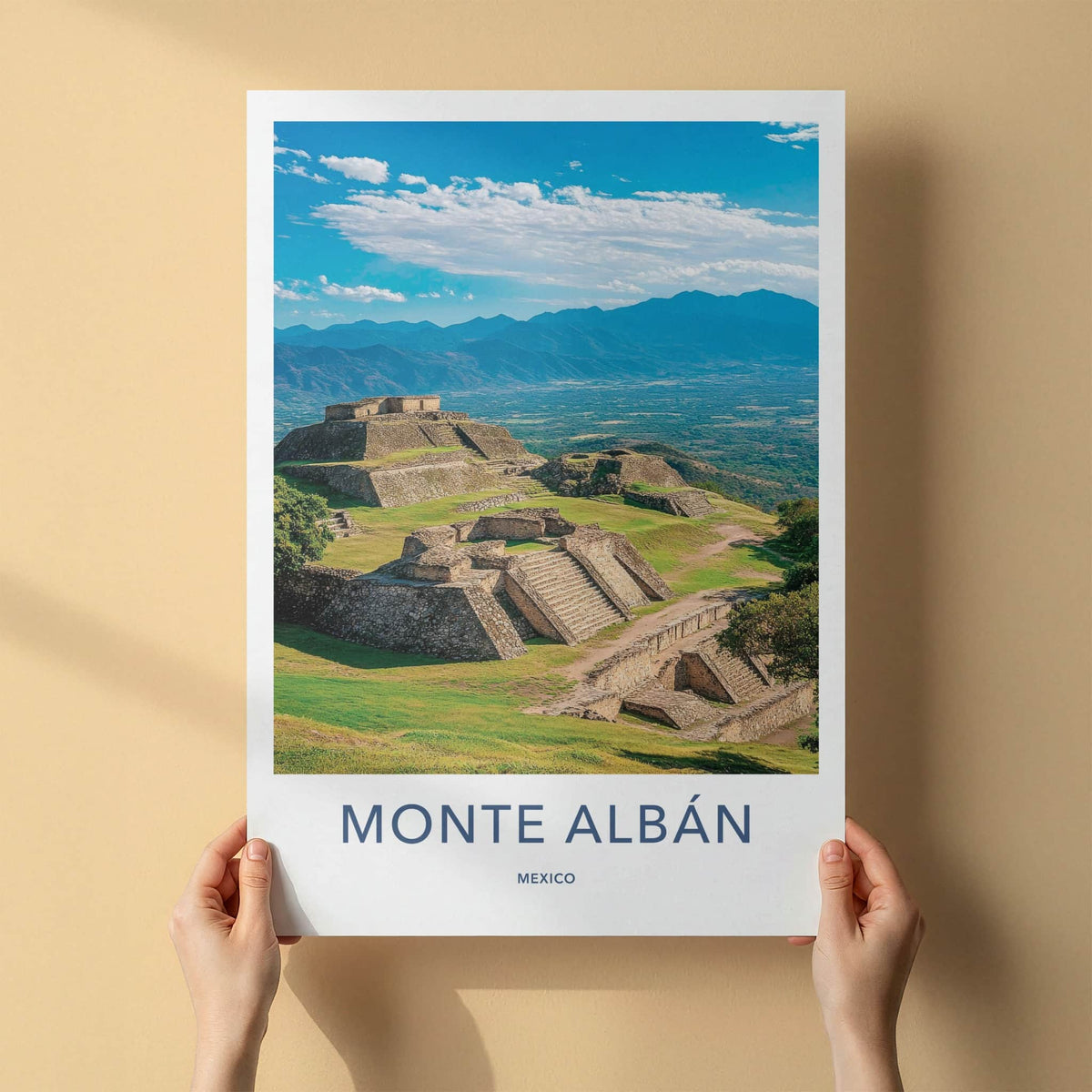 Monte Alban Poster - Mexico Travel Art - Ancient Zapotec Ruins Home Decor
