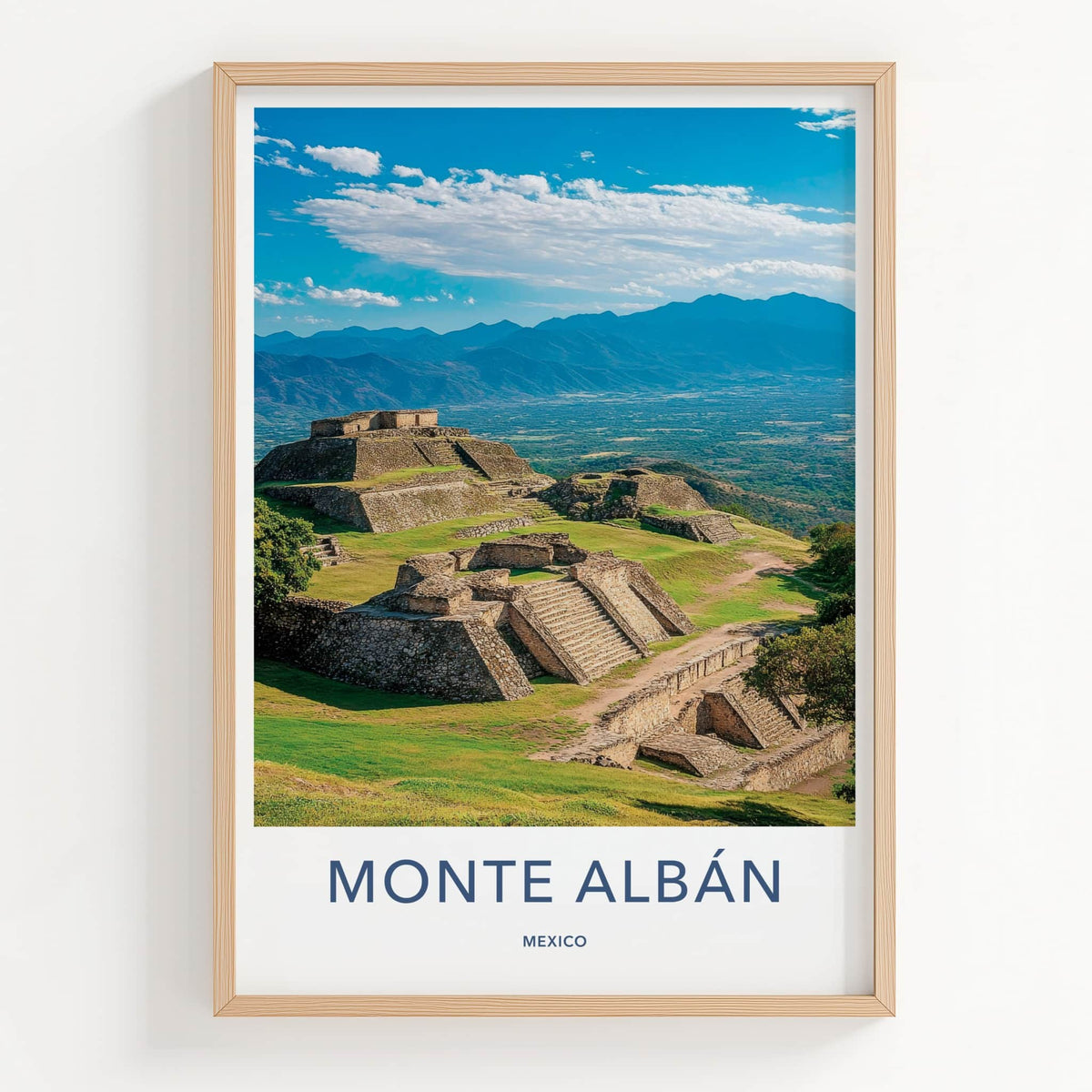 Monte Alban Poster - Mexico Travel Art - Ancient Zapotec Ruins Home Decor