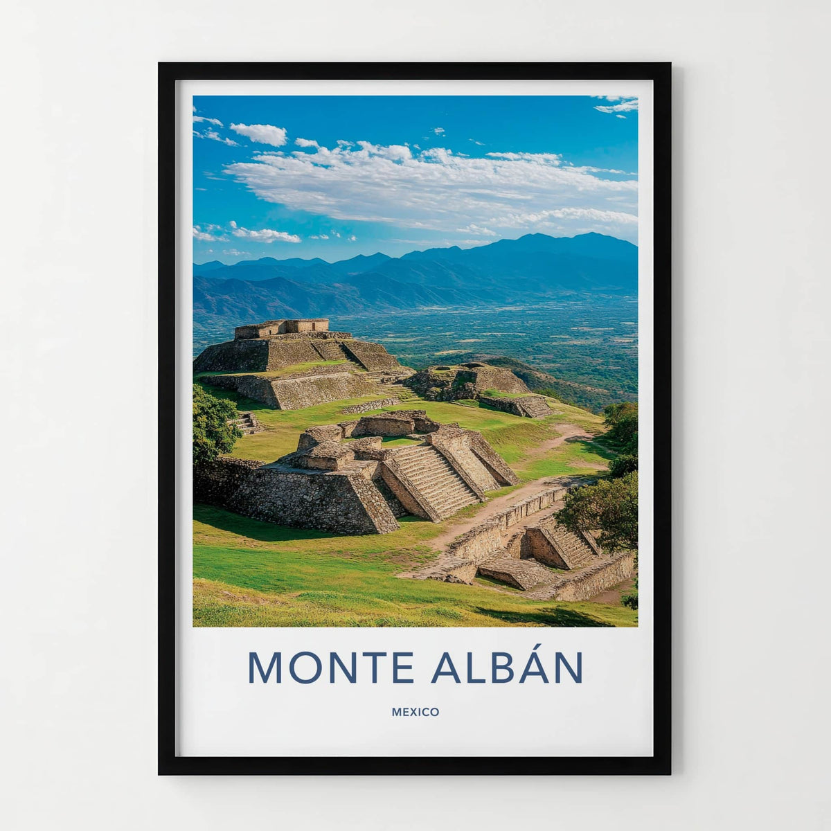 Monte Alban Poster - Mexico Travel Art - Ancient Zapotec Ruins Home Decor
