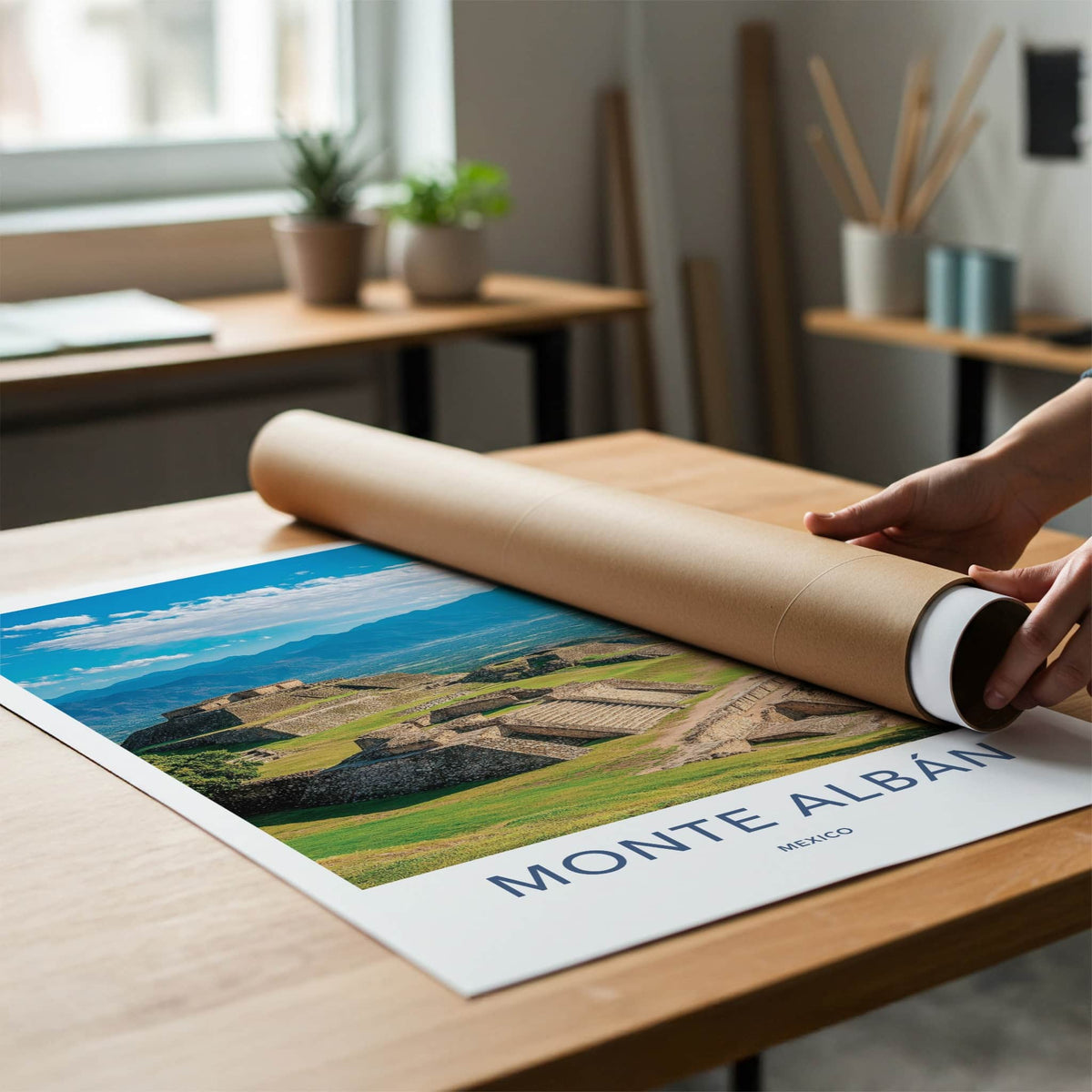 Monte Alban Poster - Mexico Travel Art - Ancient Zapotec Ruins Home Decor
