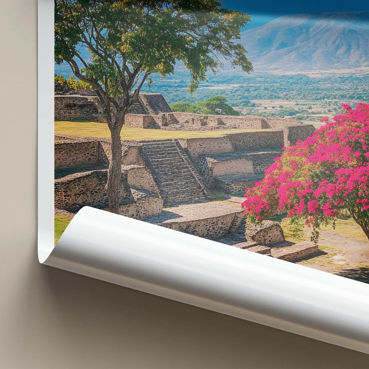 Monte Alban Poster - Mexico Travel Art - Ancient Zapotec Vista Home Decor
