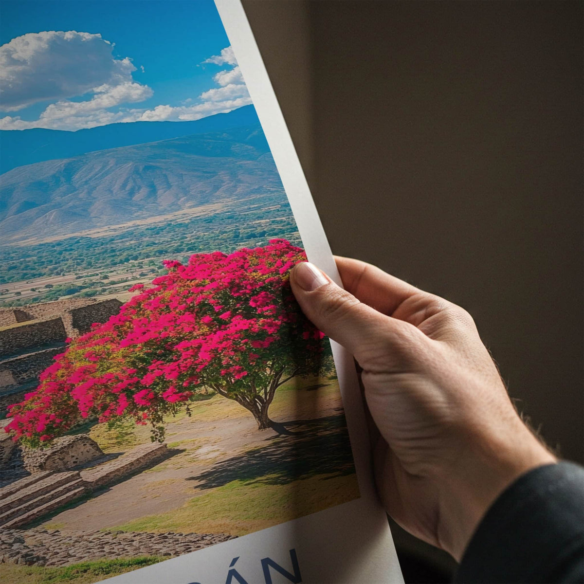 Monte Alban Poster - Mexico Travel Art - Ancient Zapotec Vista Home Decor