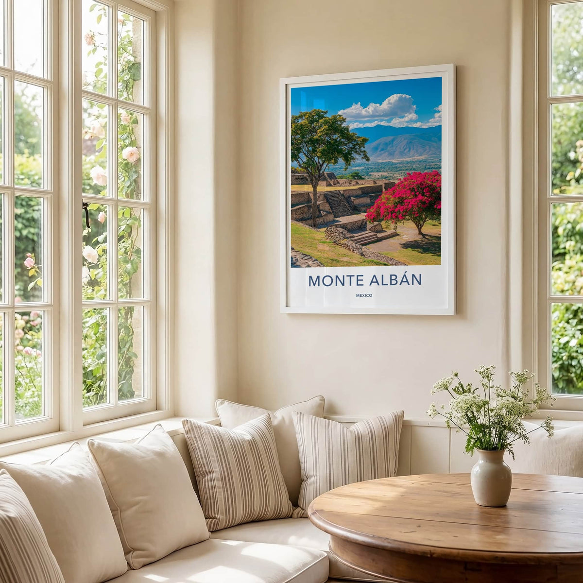 Monte Alban Poster - Mexico Travel Art - Ancient Zapotec Vista Home Decor