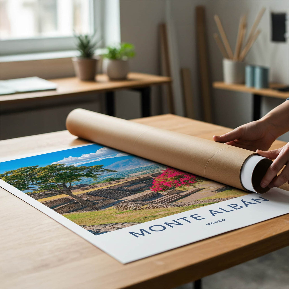 Monte Alban Poster - Mexico Travel Art - Ancient Zapotec Vista Home Decor