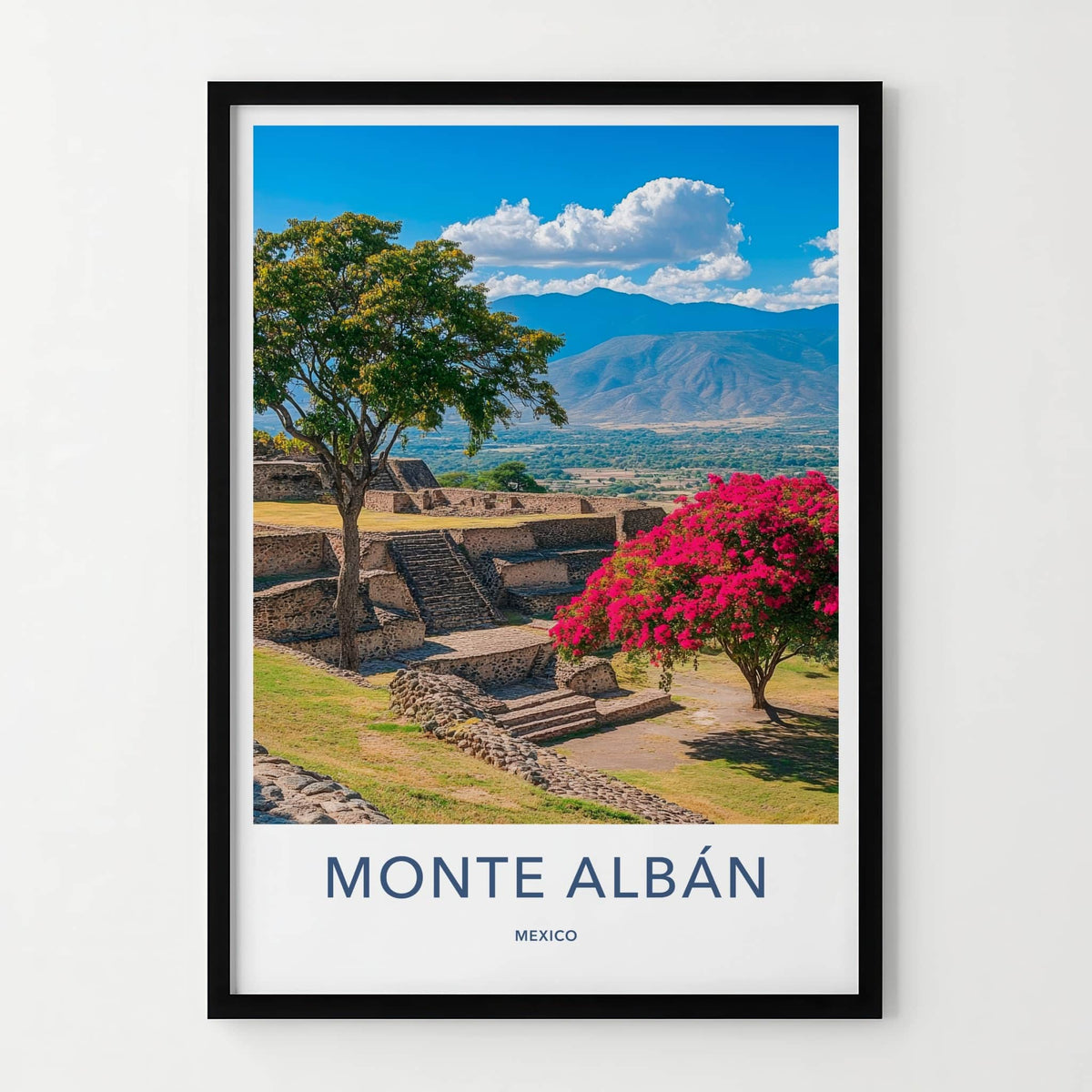 Monte Alban Poster - Mexico Travel Art - Ancient Zapotec Vista Home Decor