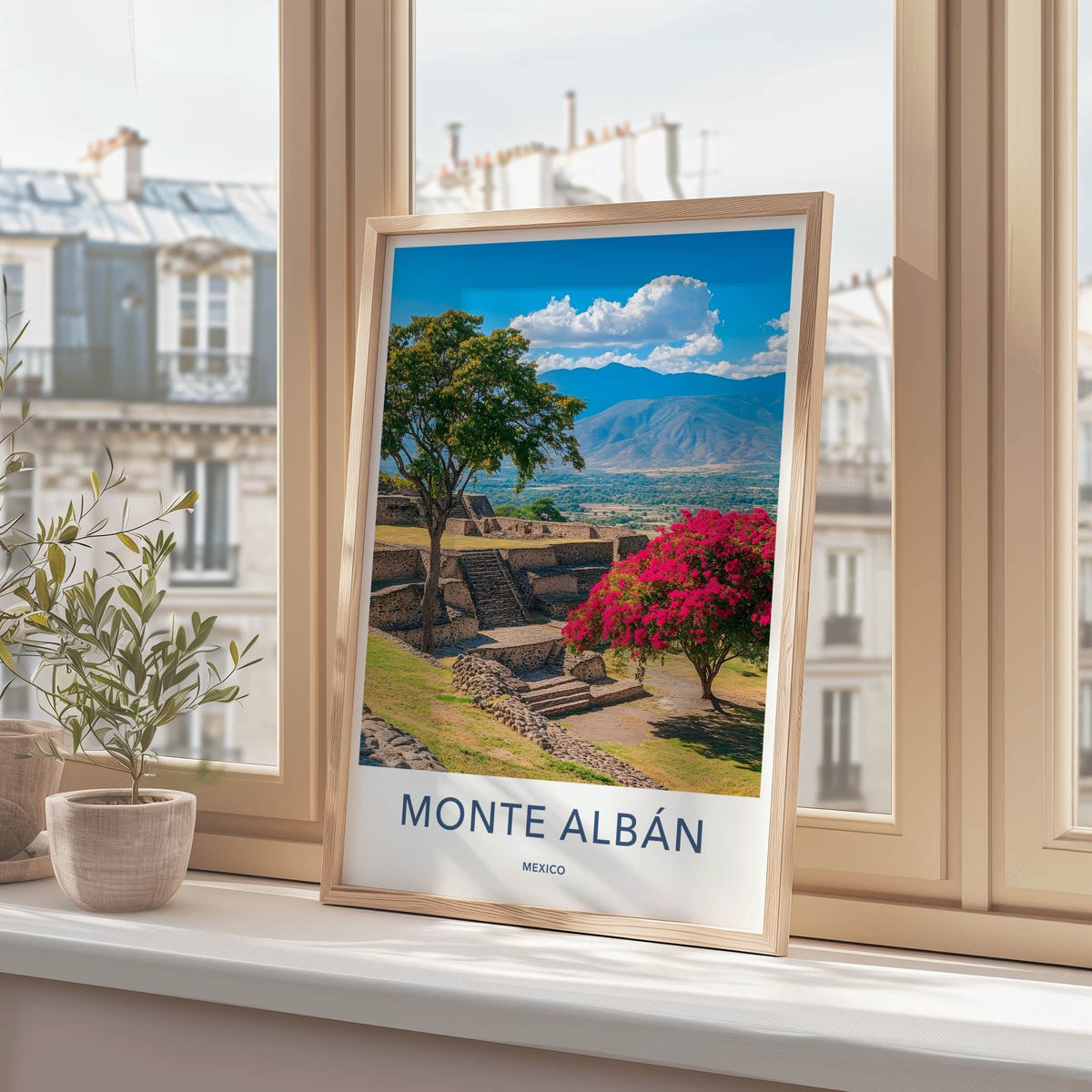 Monte Alban Poster - Mexico Travel Art - Ancient Zapotec Vista Home Decor