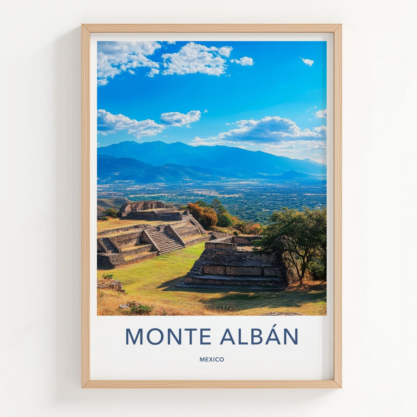 Monte Alban Poster - Mexico Wall Art - Zapotec Hilltop Ruins Home Decor