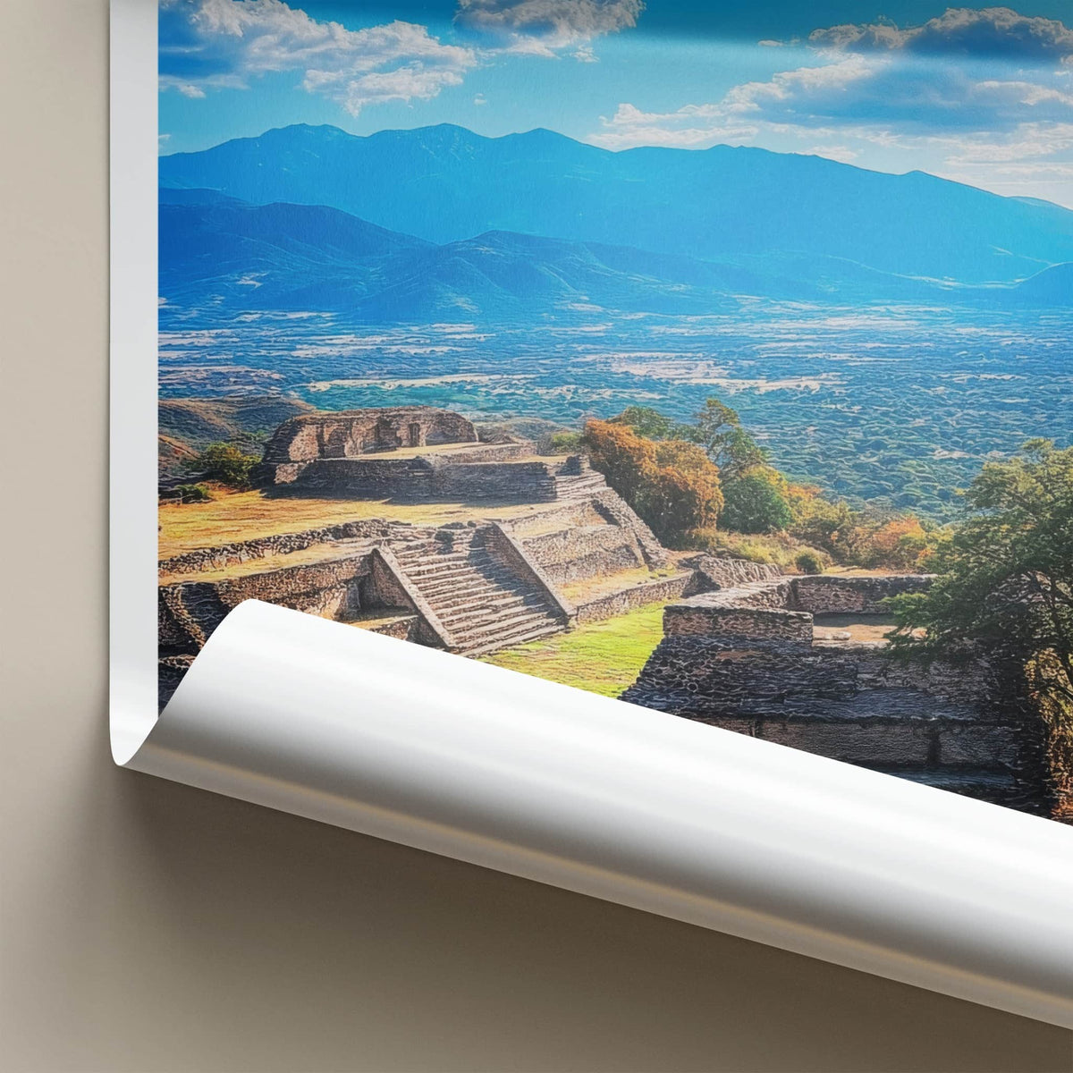 Monte Alban Poster - Mexico Wall Art - Zapotec Hilltop Ruins Home Decor