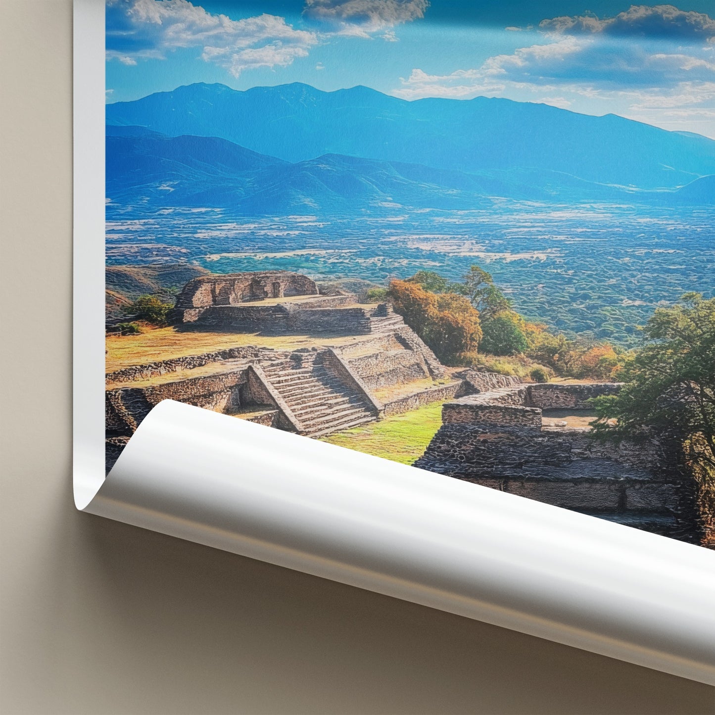 Monte Alban Poster - Mexico Wall Art - Zapotec Hilltop Ruins Home Decor