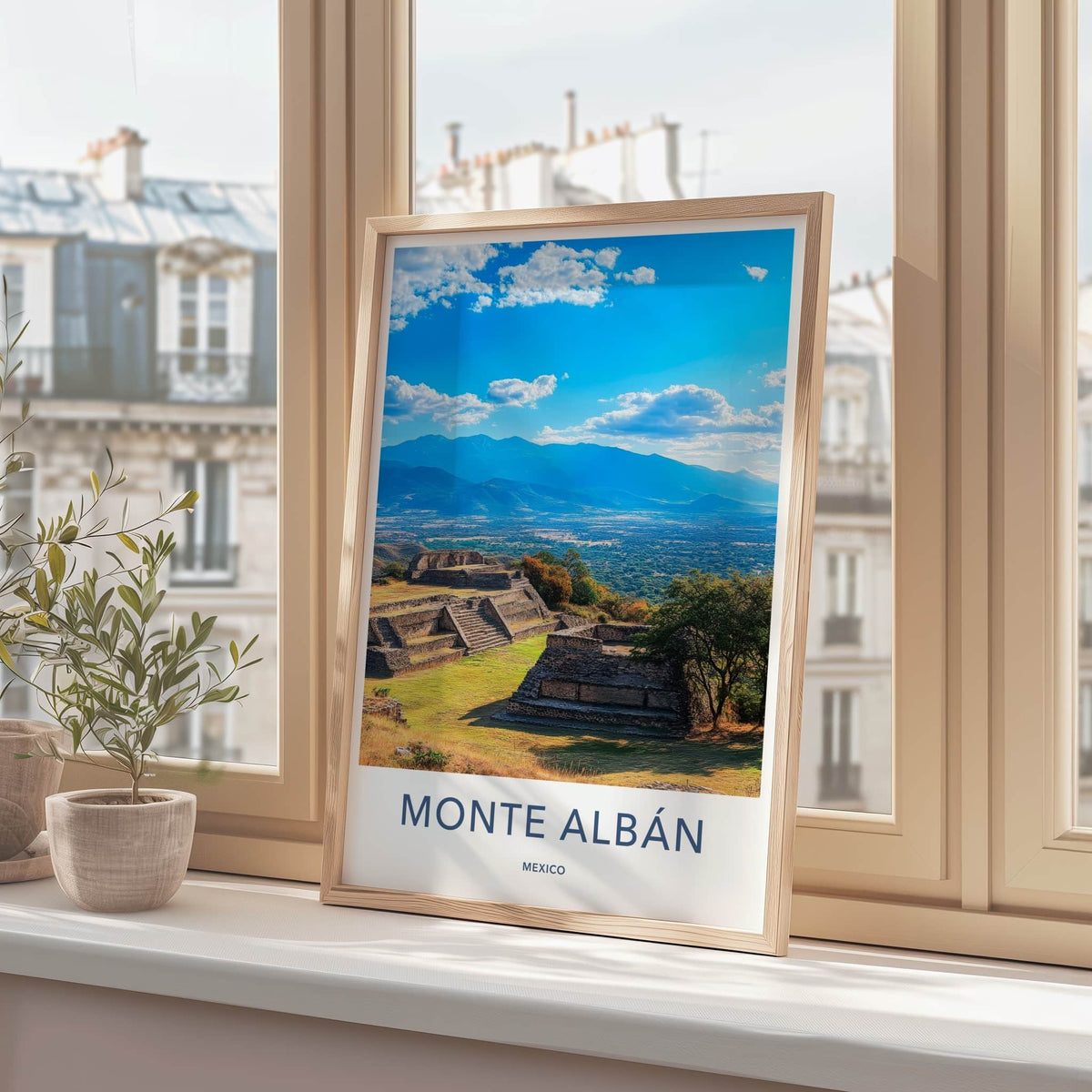 Monte Alban Poster - Mexico Wall Art - Zapotec Hilltop Ruins Home Decor