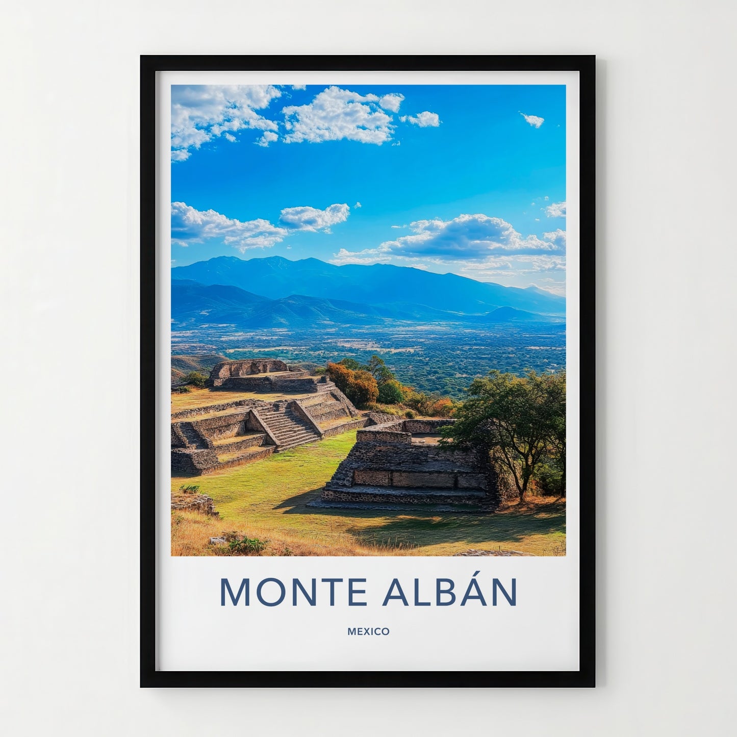 Monte Alban Poster - Mexico Wall Art - Zapotec Hilltop Ruins Home Decor