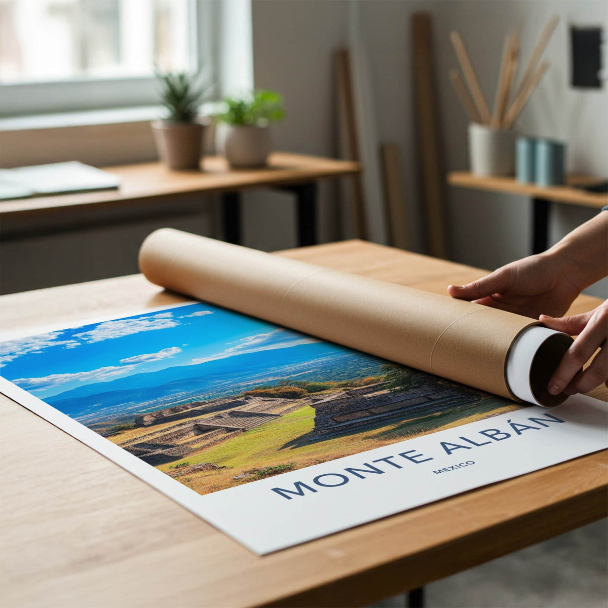 Monte Alban Poster - Mexico Wall Art - Zapotec Hilltop Ruins Home Decor