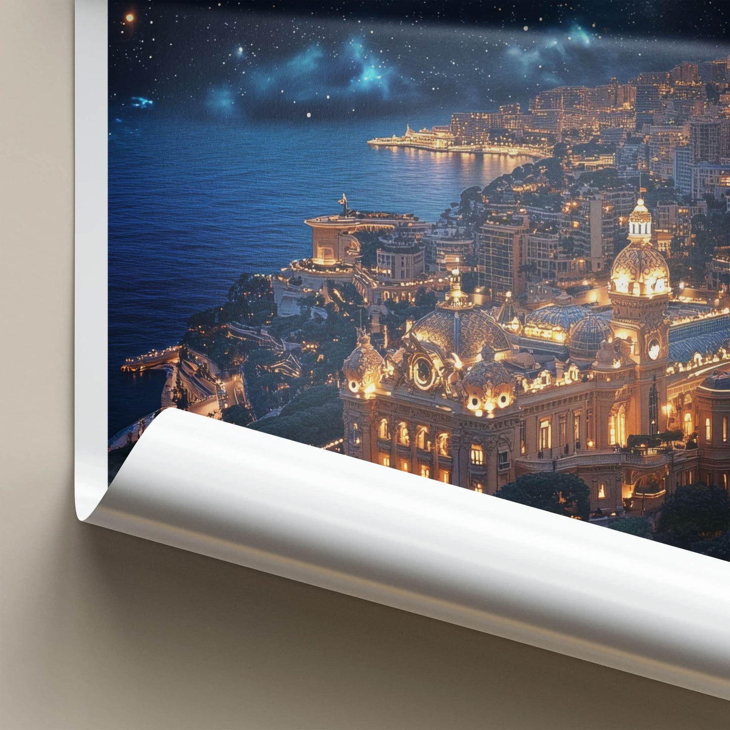 Monte Carlo Poster - Monaco Art Print - Starry City Night Home Decor