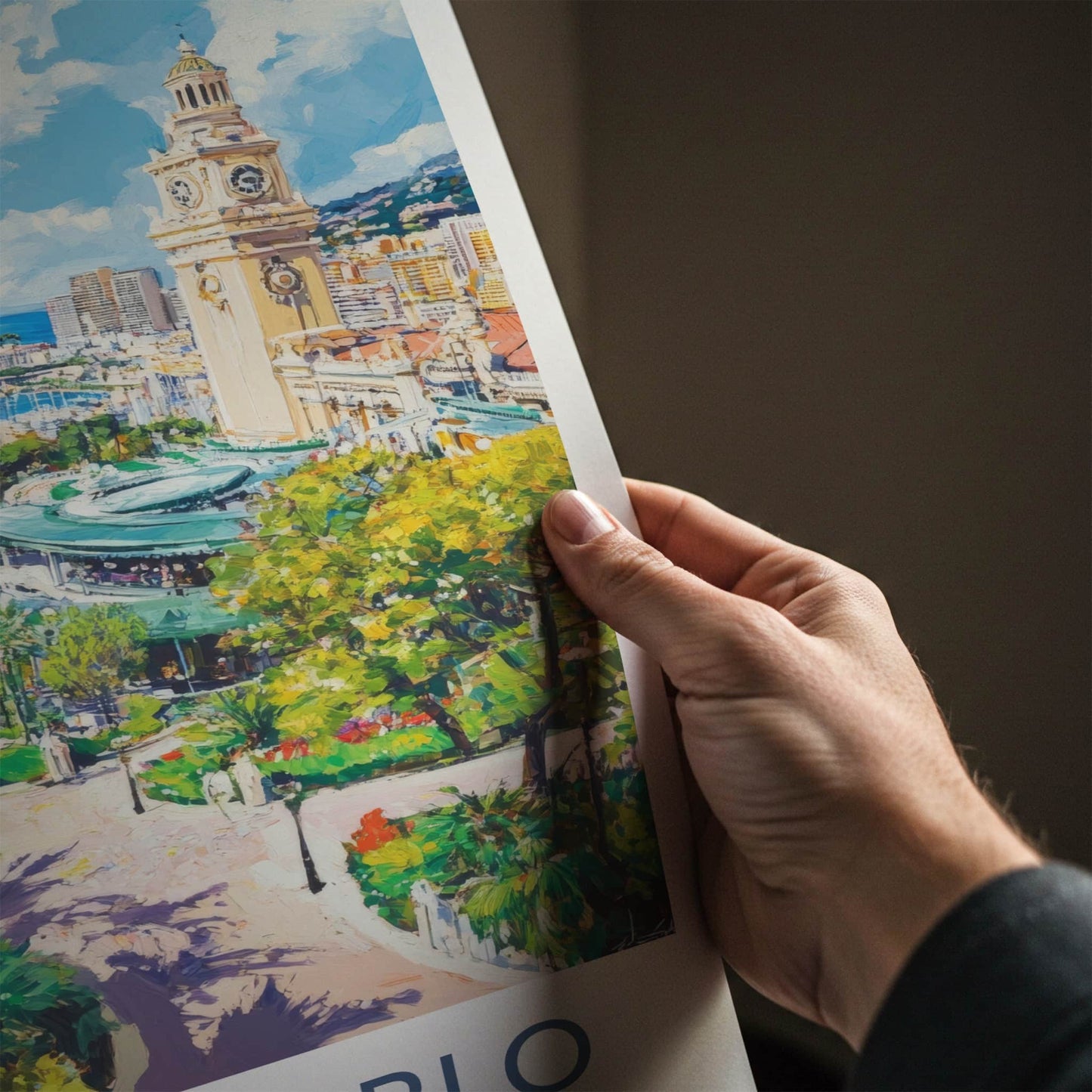 Monte Carlo Poster - Monaco Travel Art - Lush garden overlook Home Decor