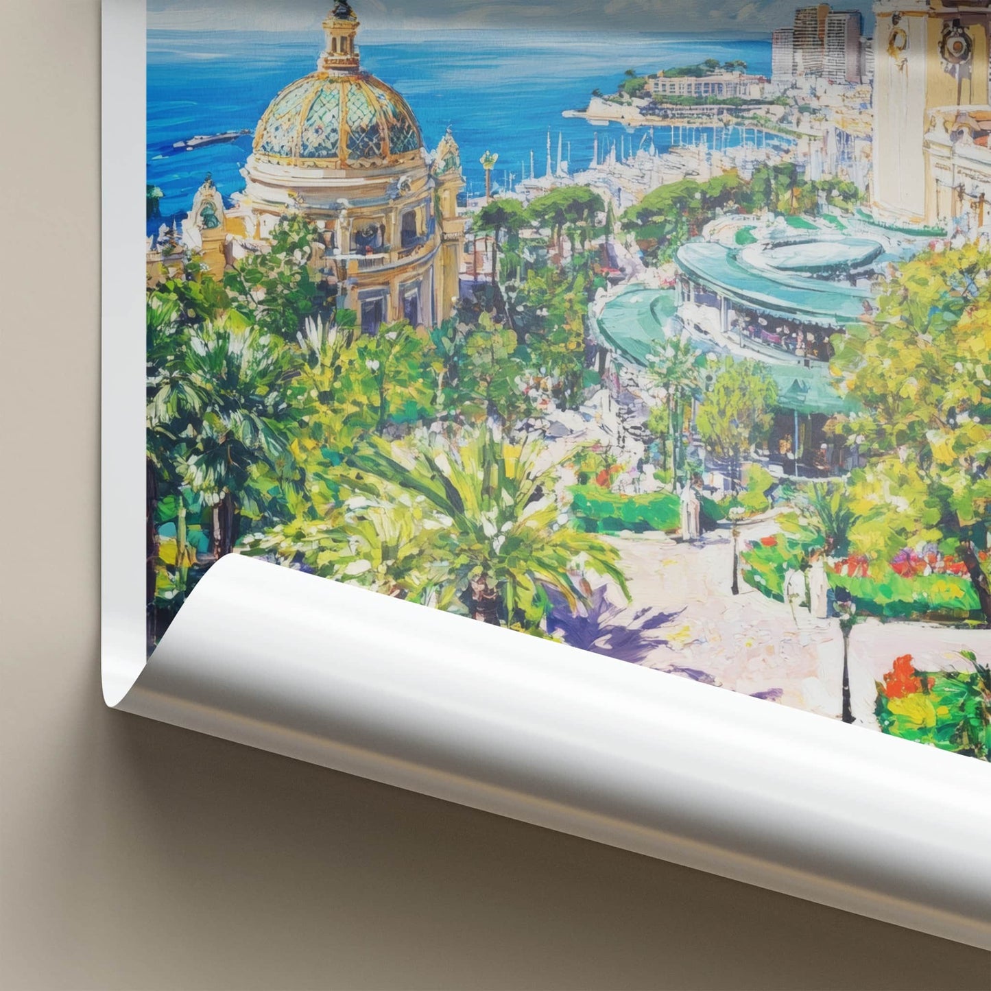 Monte Carlo Poster - Monaco Travel Art - Lush garden overlook Home Decor