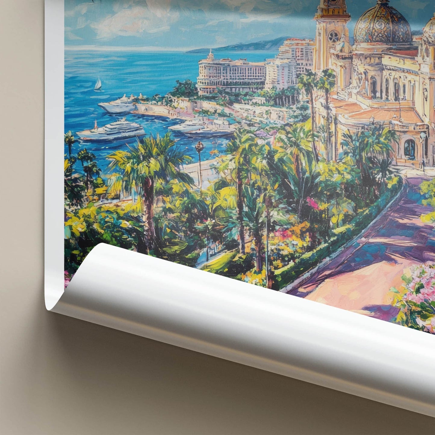 Monte Carlo Poster - Monaco Travel Art - Vibrant Coastal Panorama Home Decor
