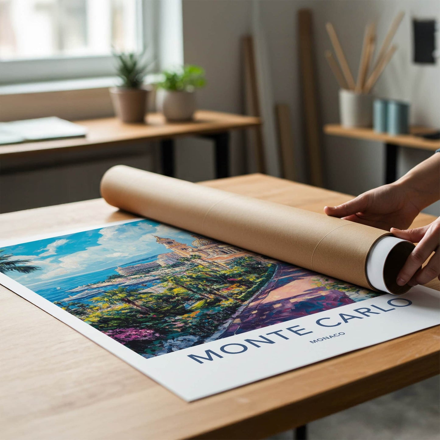 Monte Carlo Poster - Monaco Travel Art - Vibrant Coastal Panorama Home Decor