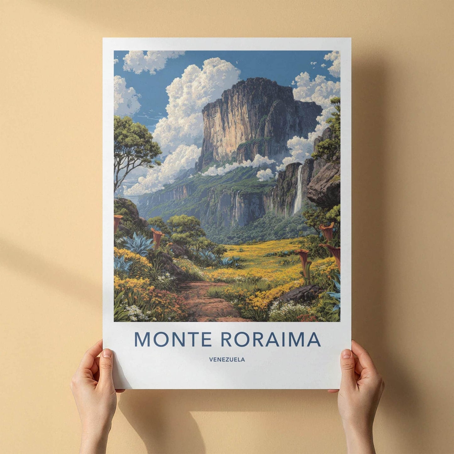 Monte Roraima Poster - Venezuela Travel Art - Flat Top Mountain Wall Decor