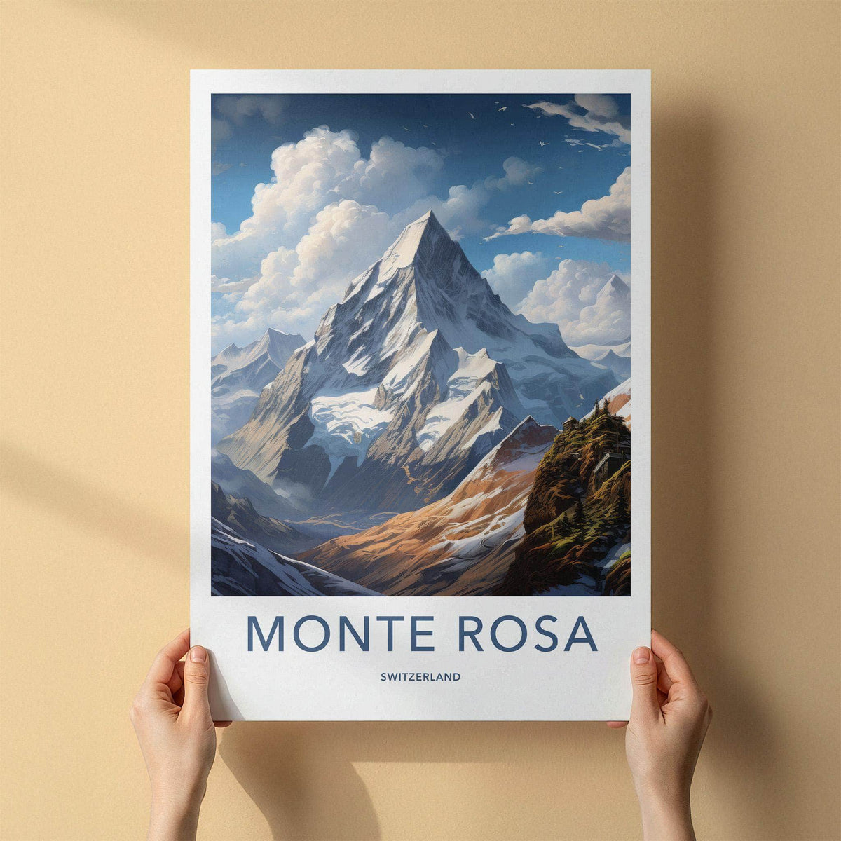 Monte Rosa Poster - Majestic Alpine Mountain Wall Decor With Scenic
