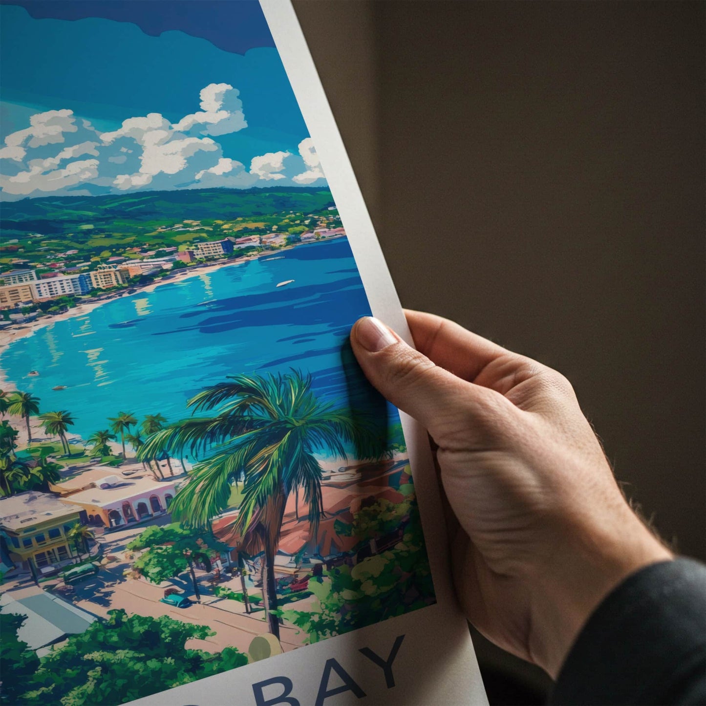 Montego Bay Poster - Jamaica Travel Art - Tropical Beach Panorama Home Decor