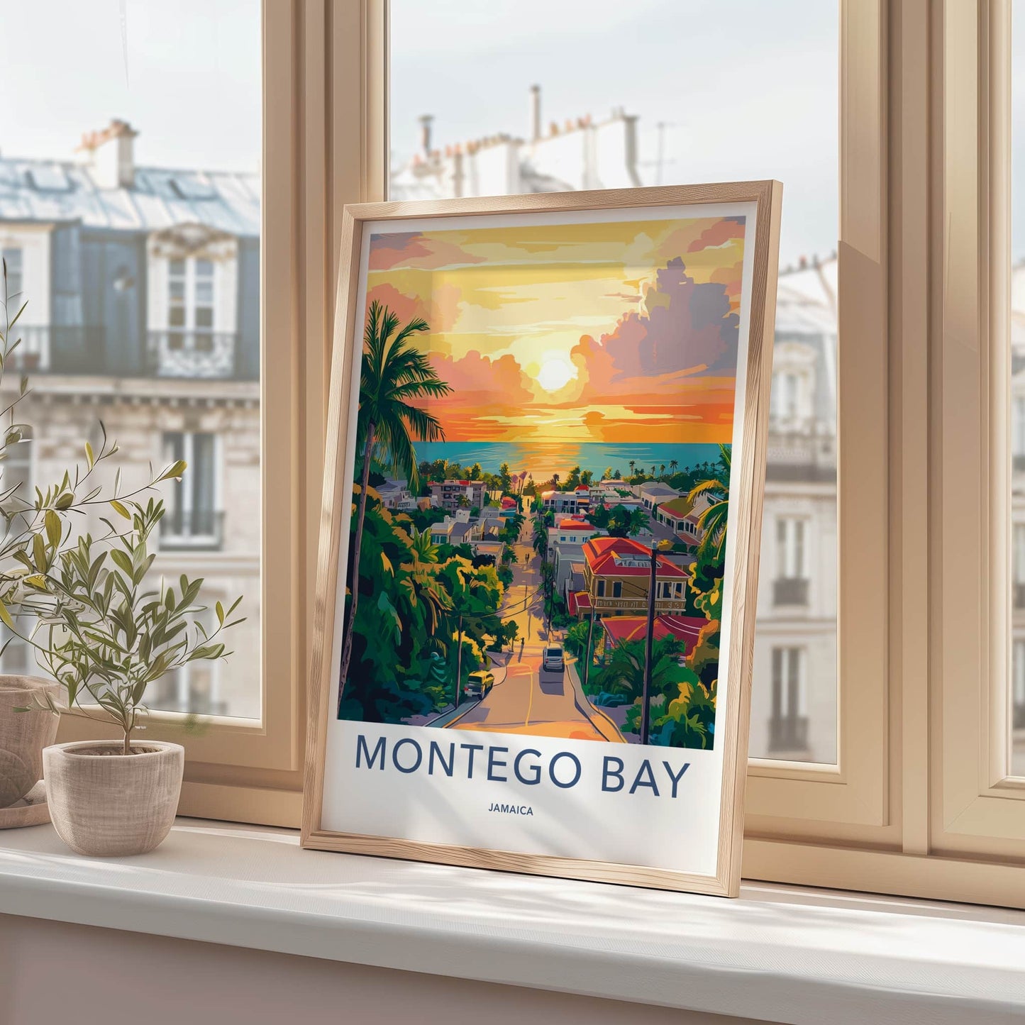 Montego Bay Poster - Jamaica Travel Art - Vibrant Ocean Vista Home Decor