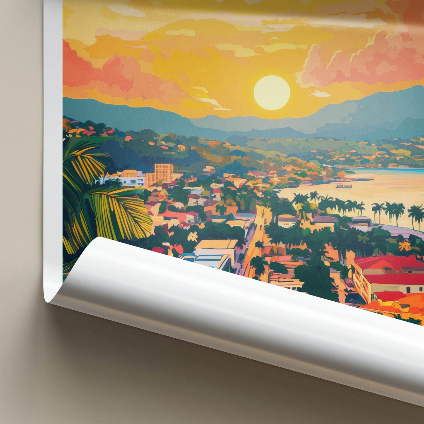 Montego Bay Poster - Jamaica Travel Art - Vibrant Sunset Bay Home Decor