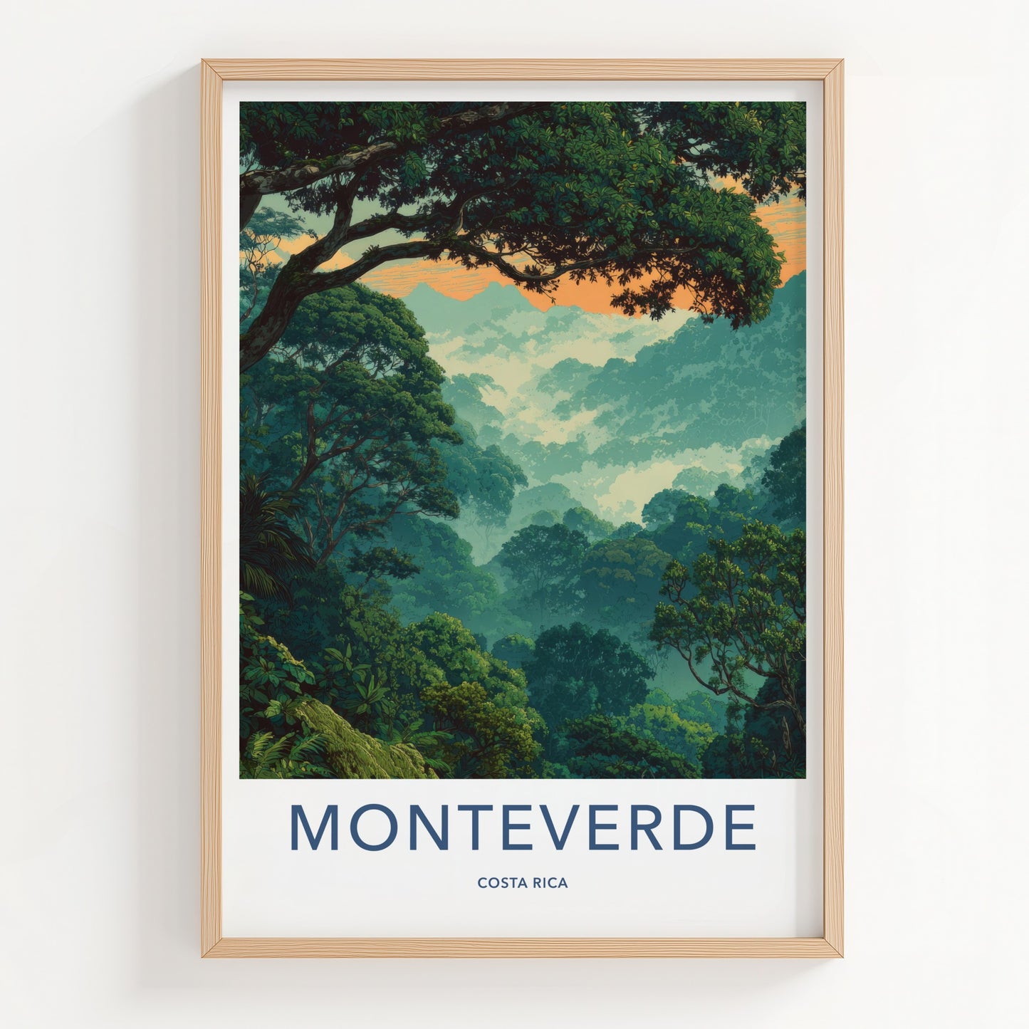 Monteverde Poster - Costa Rica Travel Art Dense Forest Home Decor
