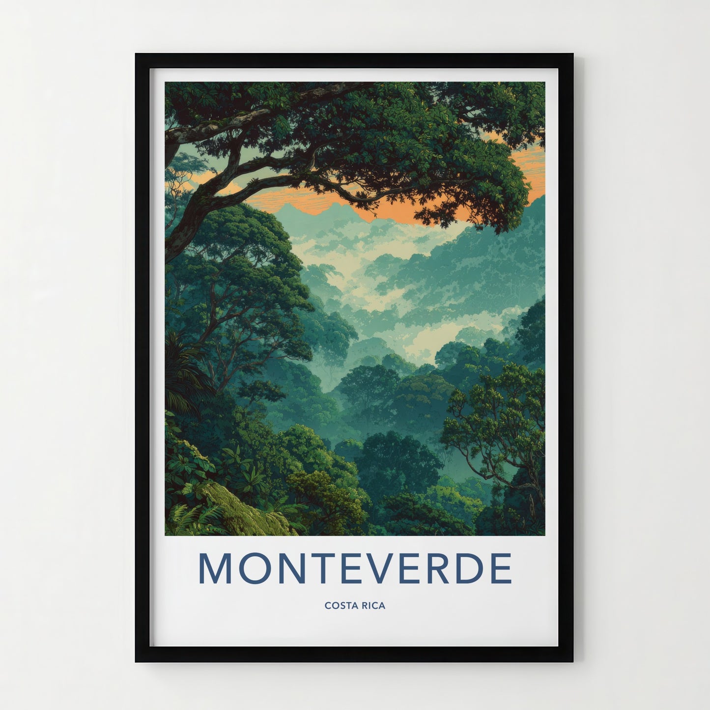 Monteverde Poster - Costa Rica Travel Art Dense Forest Home Decor