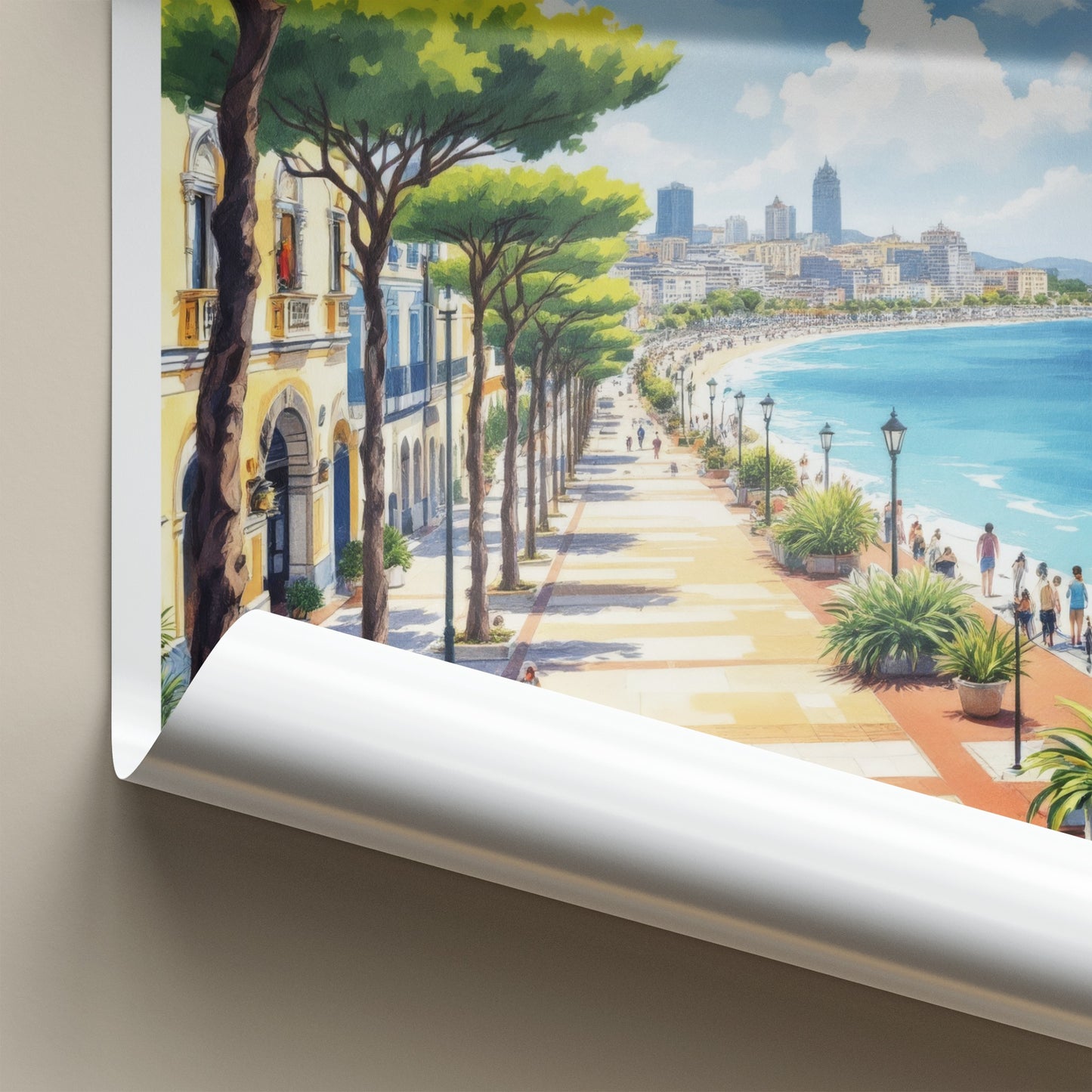 Montevideo Poster - Uruguay Travel Art - Oceanfront Promenade Buildings Gallery Art