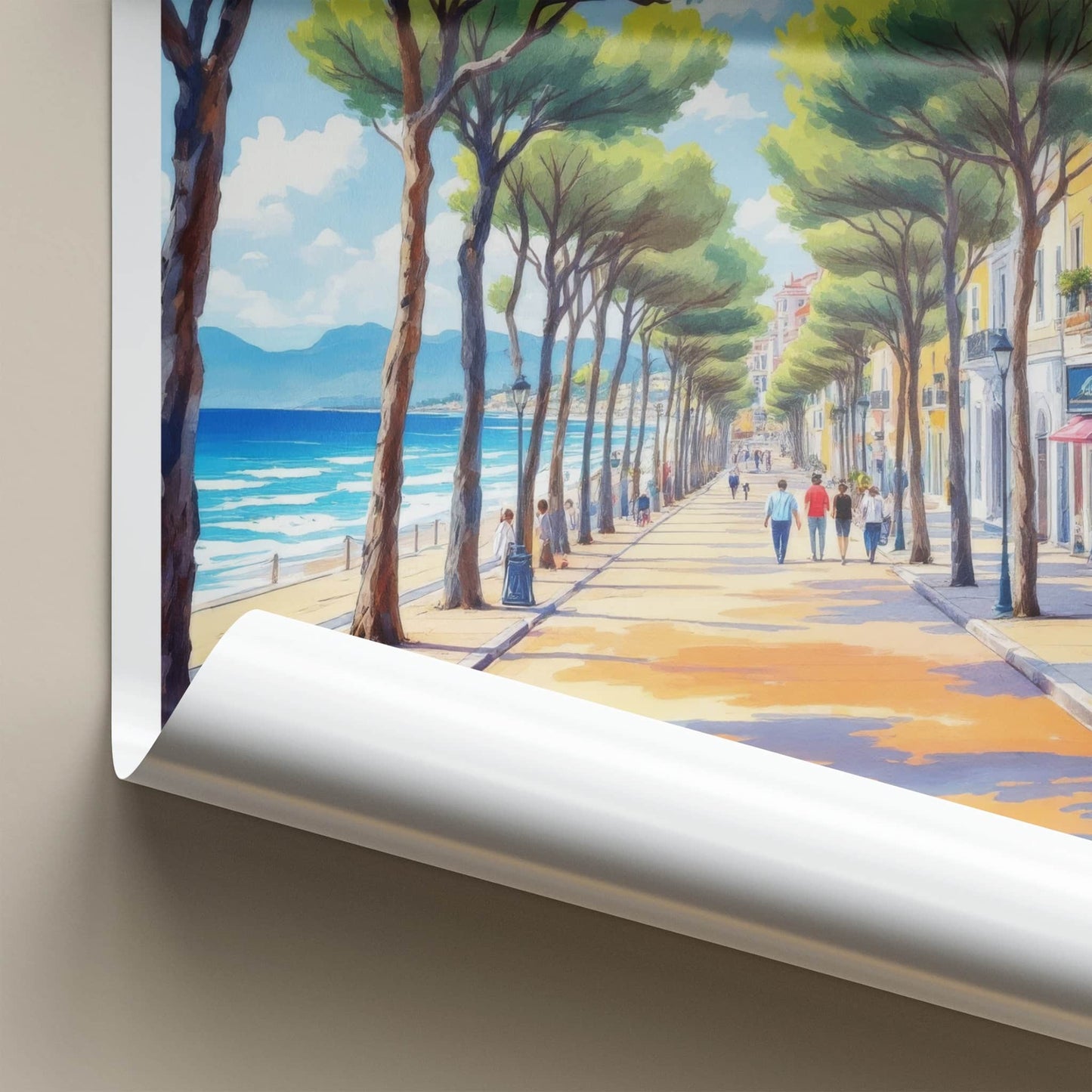 Montevideo Poster - Uruguay Travel Art - Seaside Tree Promenade Wall Decor