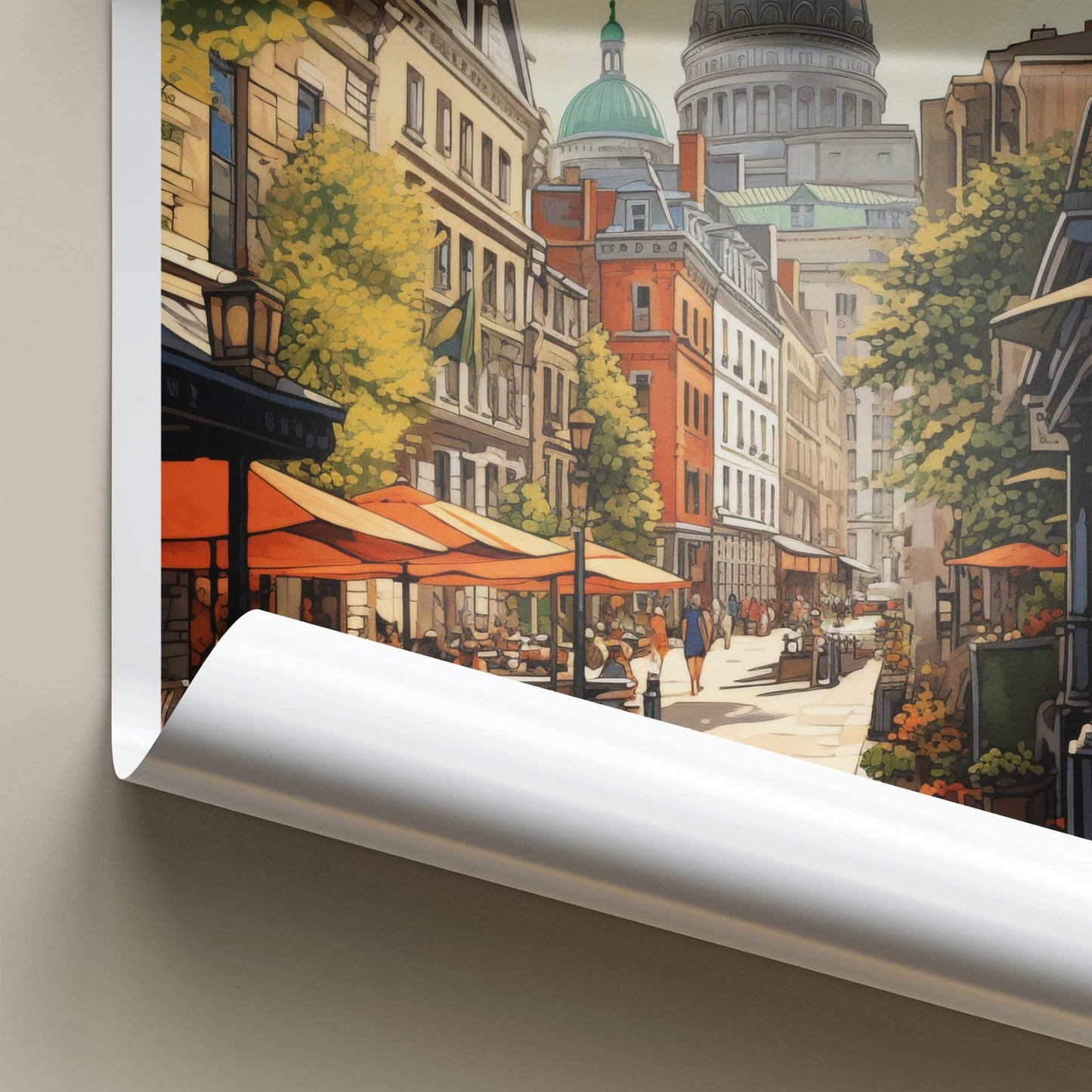 Montreal Poster - Canada Travel Art - Historic City Street Home Decor