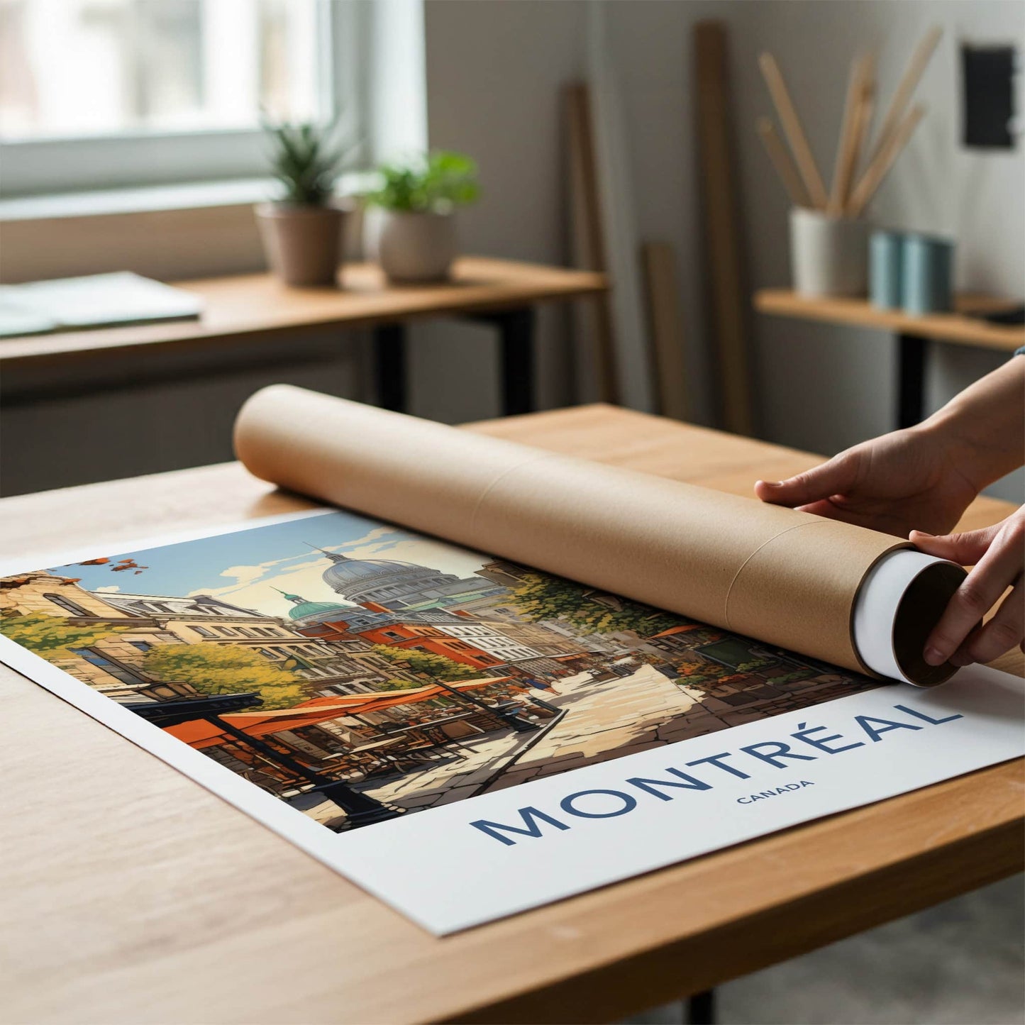 Montreal Poster - Canada Travel Art - Historic City Street Home Decor