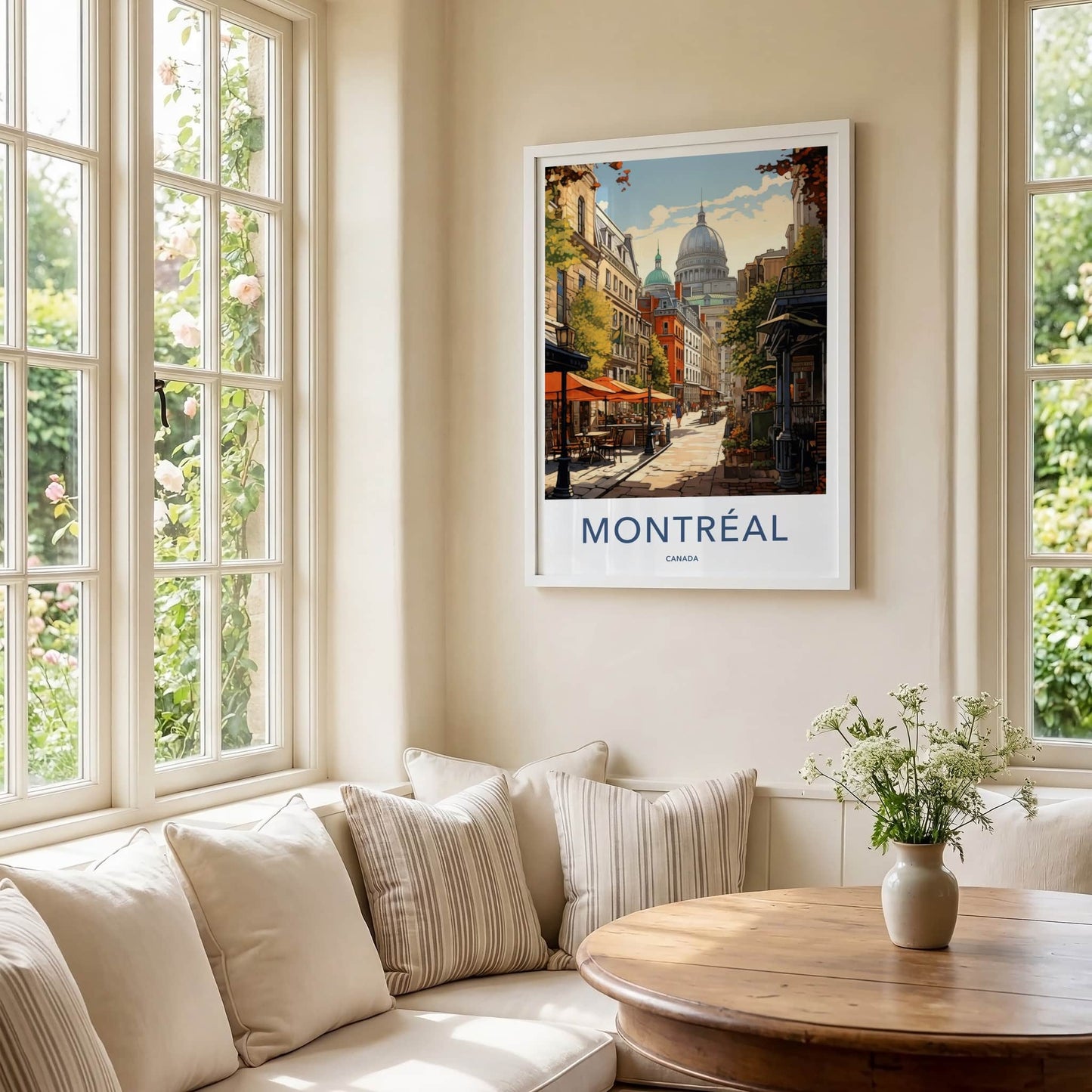 Montreal Poster - Canada Travel Art - Historic City Street Home Decor