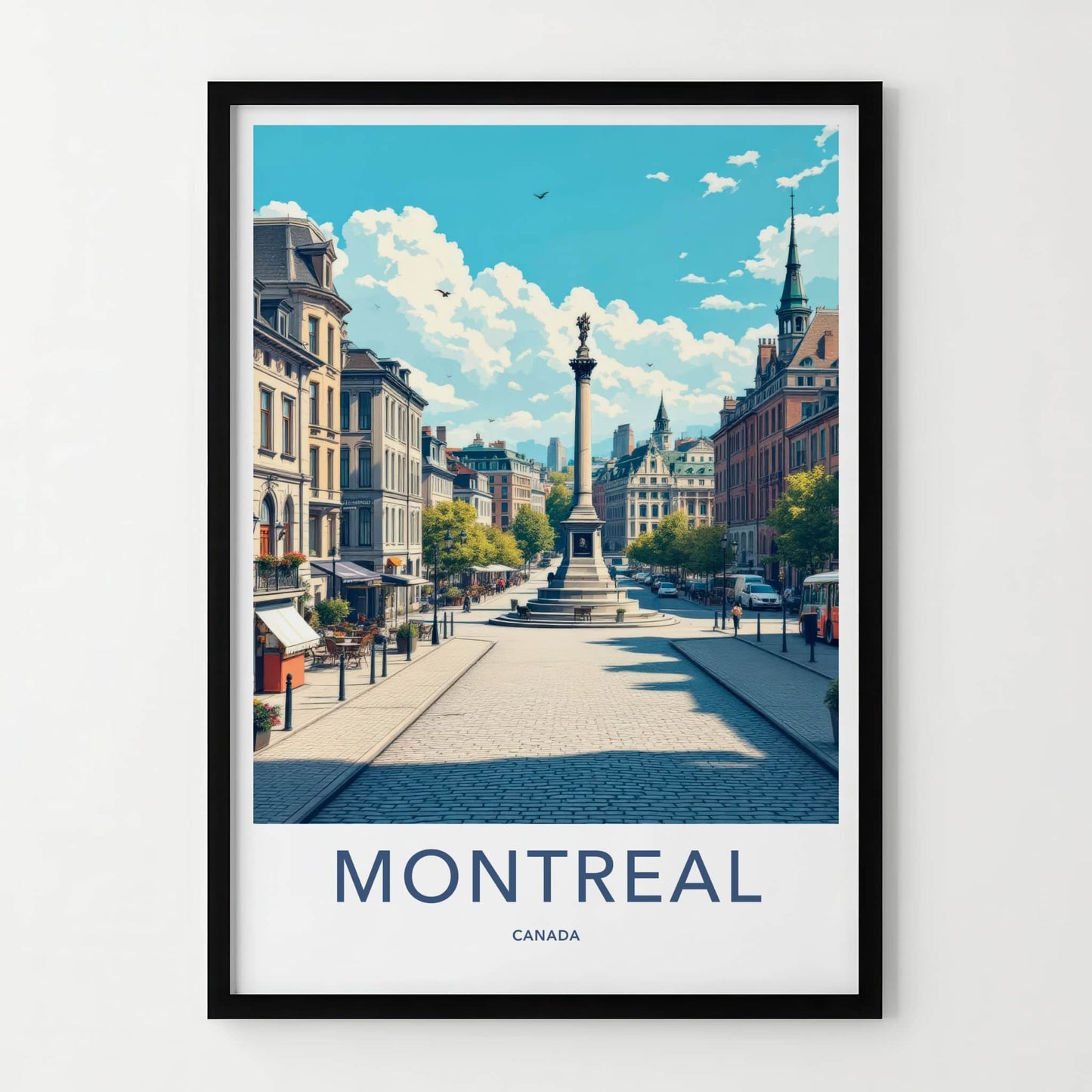 Montreal Poster - Canada Travel Art - Historic Cityscape View Home Decor