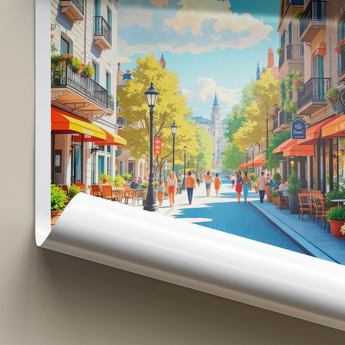 Montreal Poster - Canada Travel Art - Vibrant City Street Home Decor
