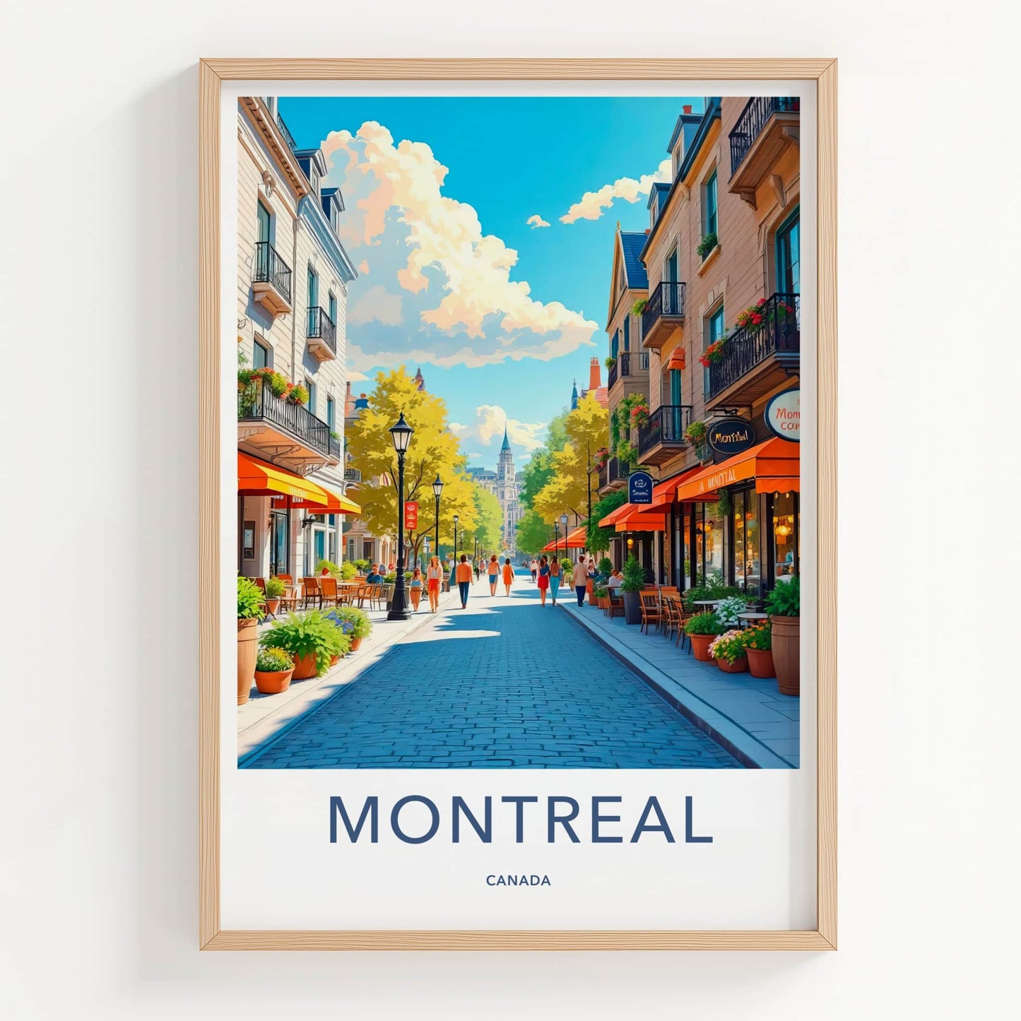 Montreal Poster - Canada Travel Art - Vibrant City Street Home Decor
