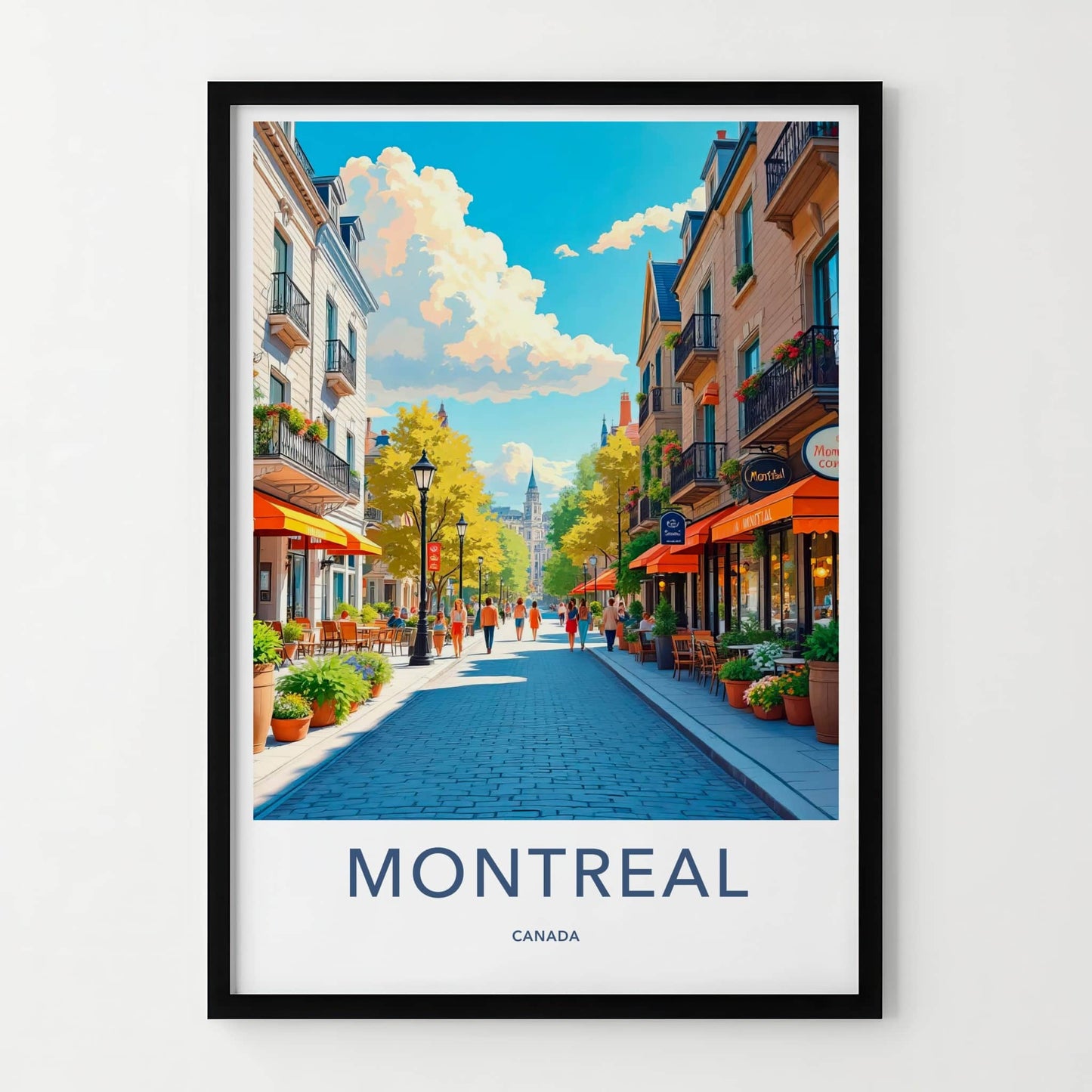 Montreal Poster - Canada Travel Art - Vibrant City Street Home Decor