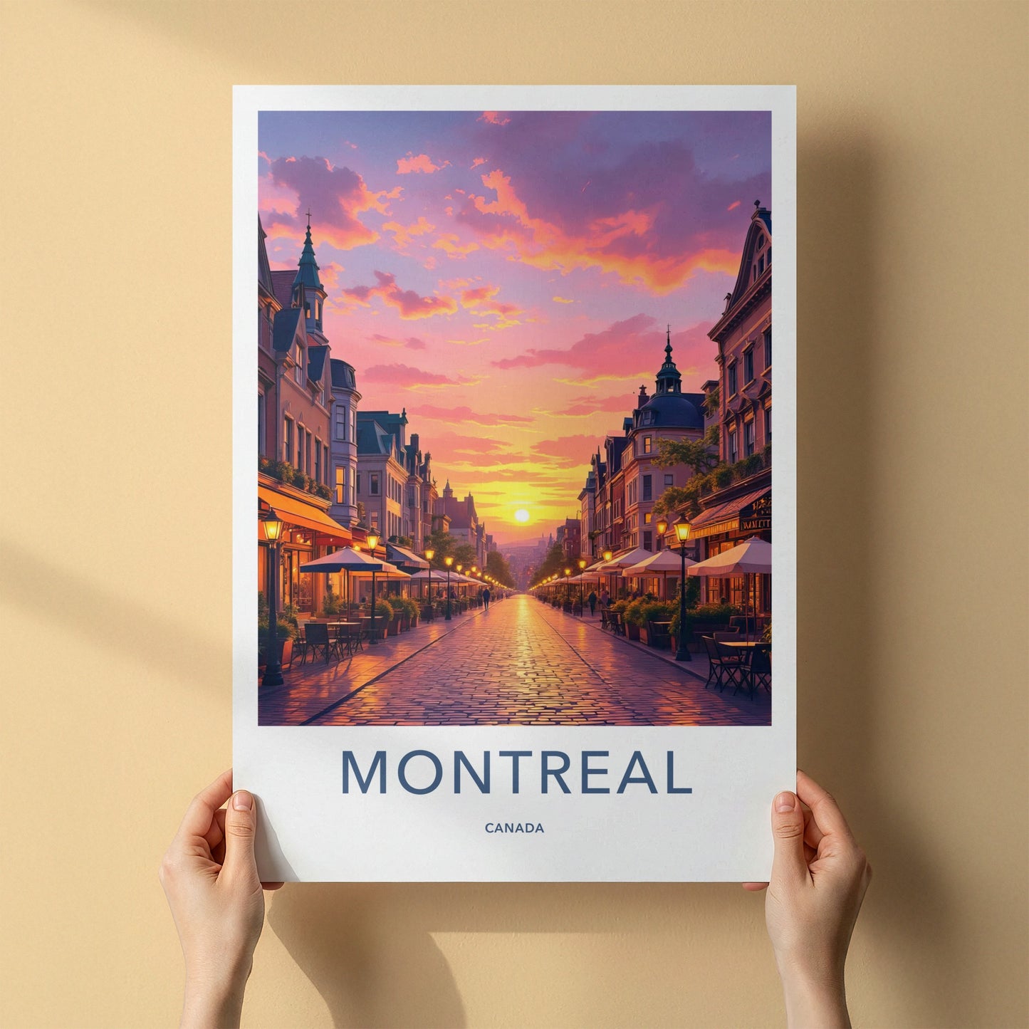 Montreal Poster - Canada Travel Art - Vibrant City Sunset Home Decor