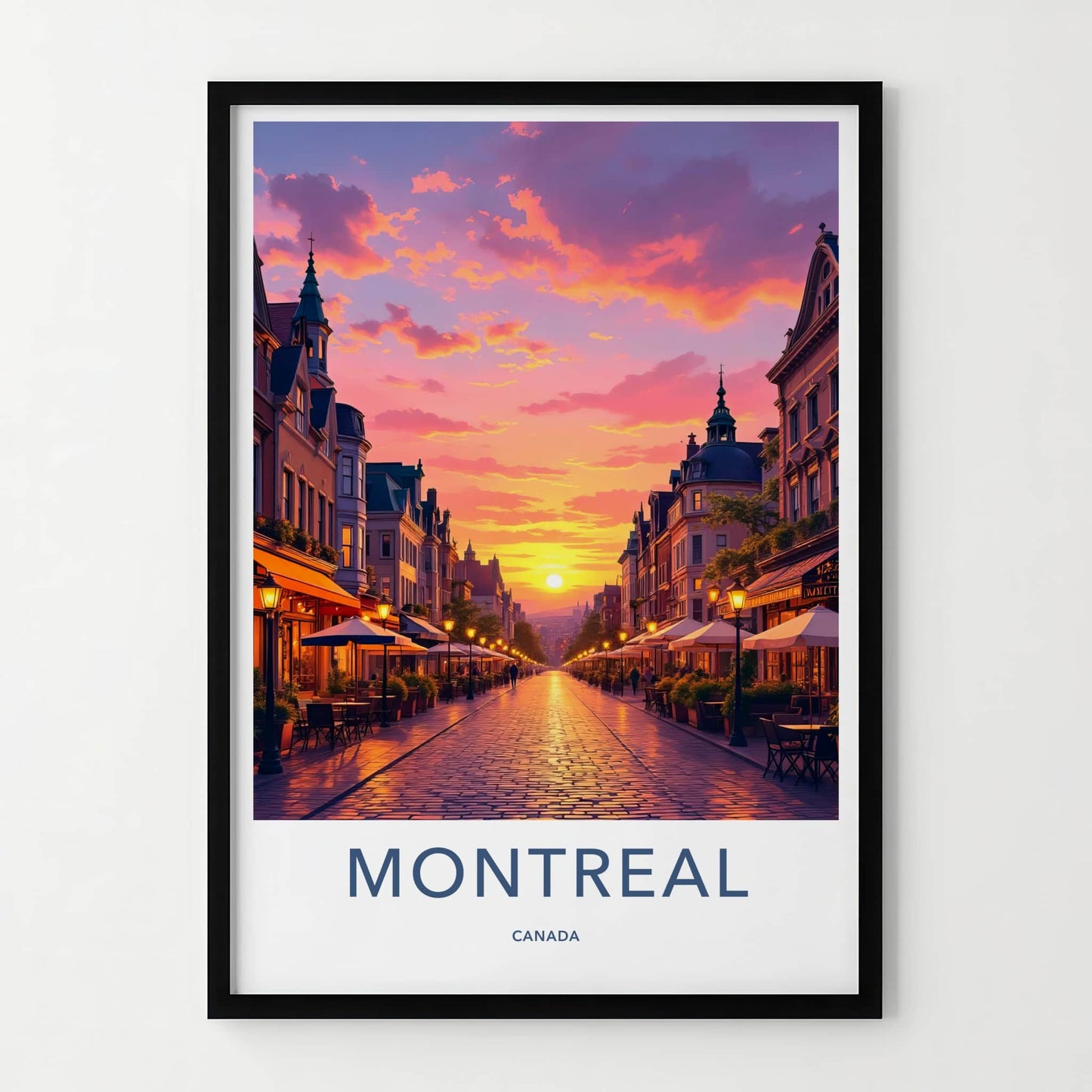 Montreal Poster - Canada Travel Art - Vibrant City Sunset Home Decor