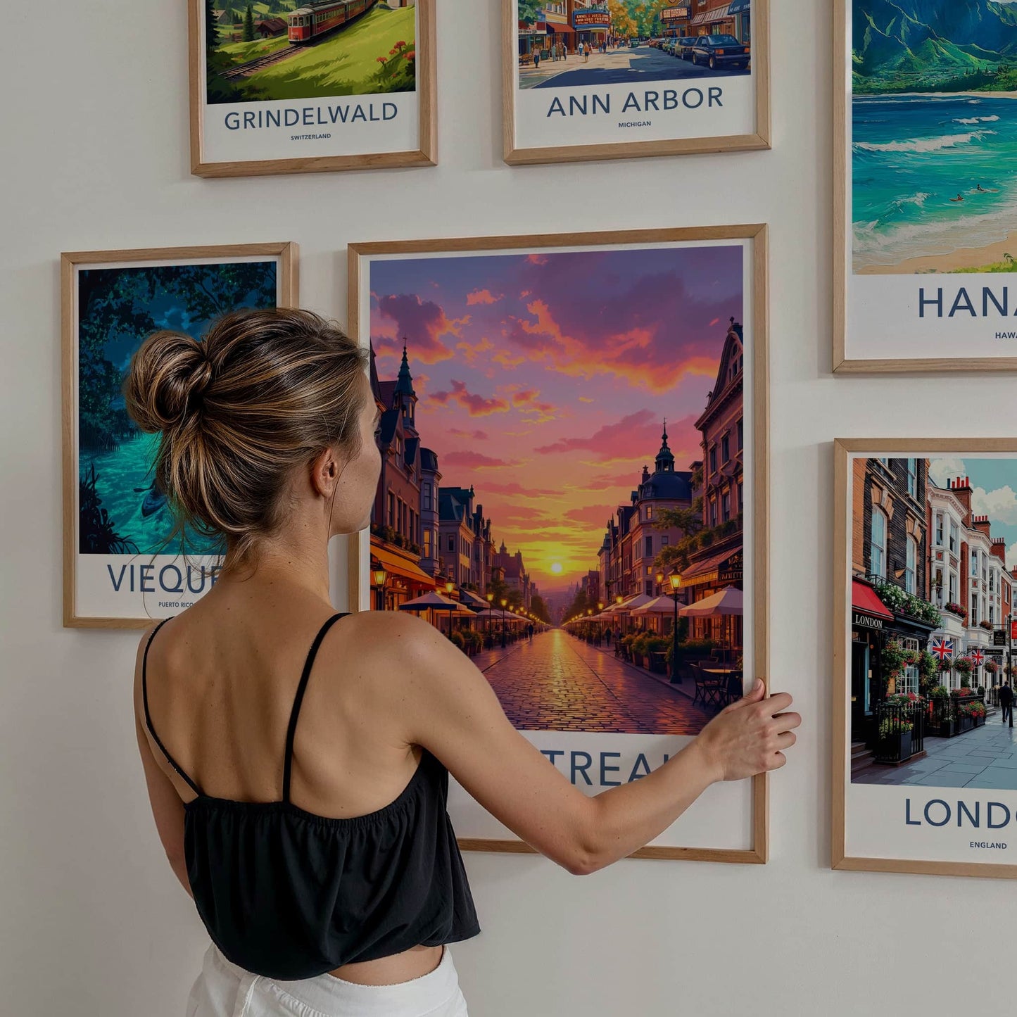 Montreal Poster - Canada Travel Art - Vibrant City Sunset Home Decor