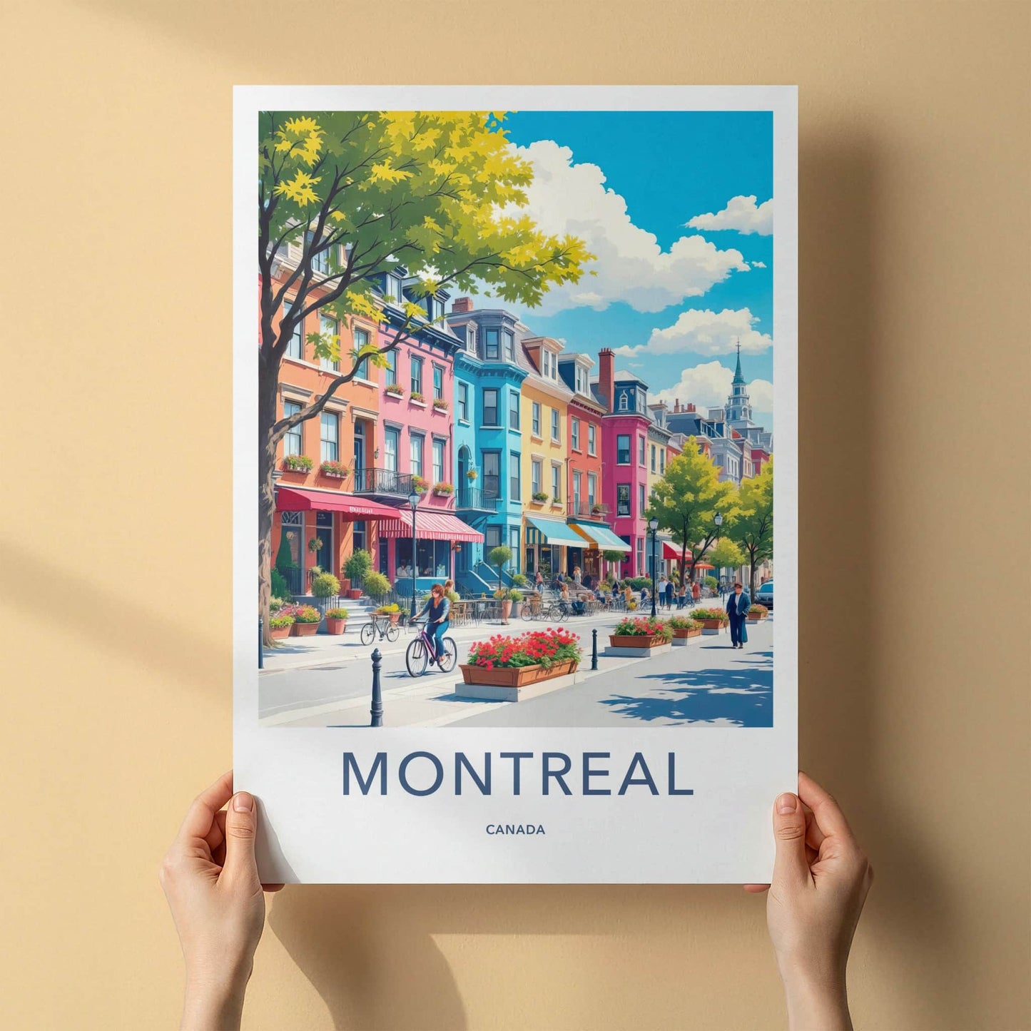 Montreal Poster - Canada Travel Art - Vibrant Cityscape Scene Home Decor