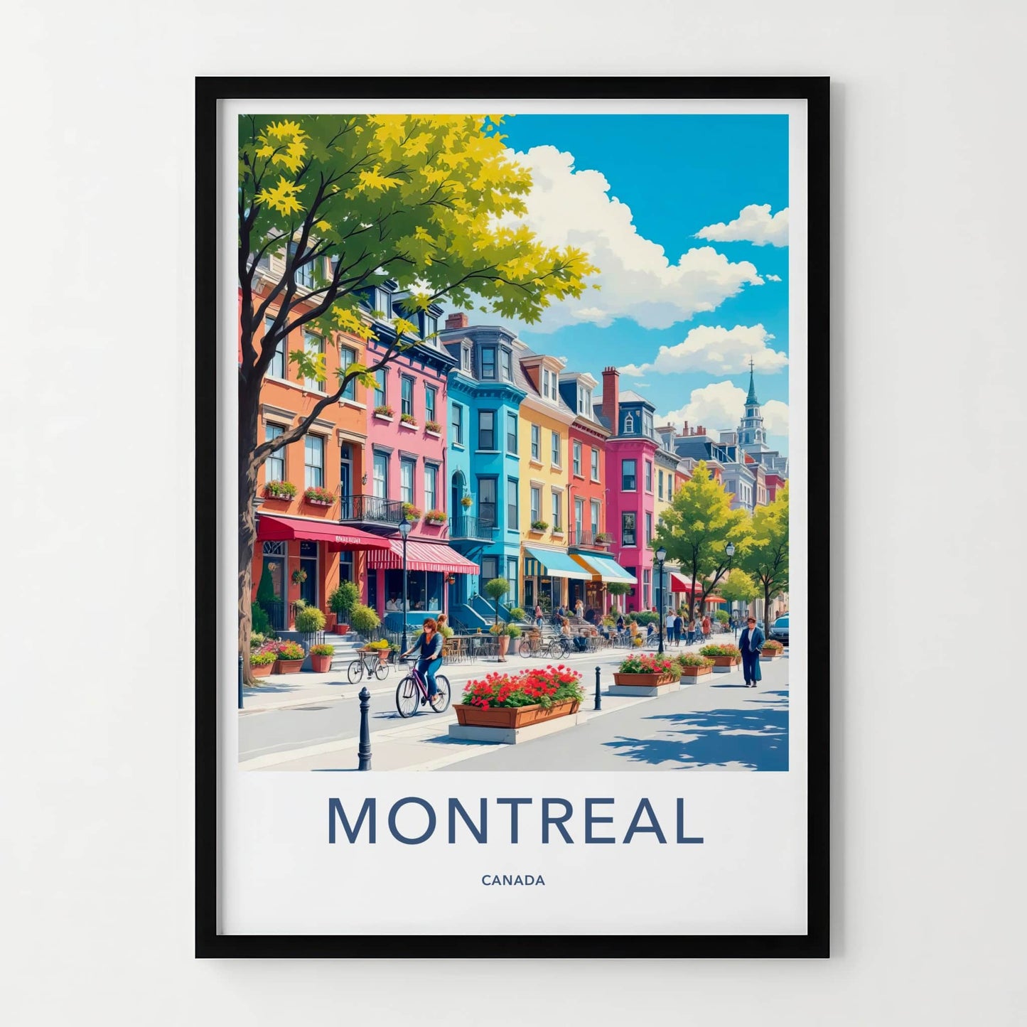 Montreal Poster - Canada Travel Art - Vibrant Cityscape Scene Home Decor