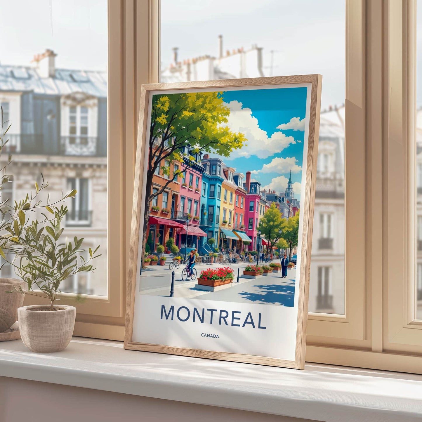 Montreal Poster - Canada Travel Art - Vibrant Cityscape Scene Home Decor