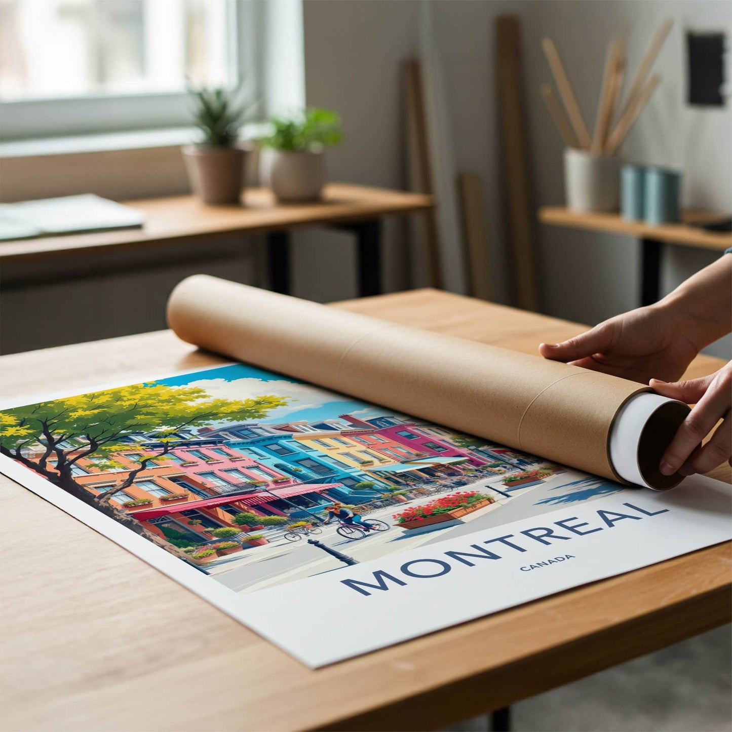 Montreal Poster - Canada Travel Art - Vibrant Cityscape Scene Home Decor